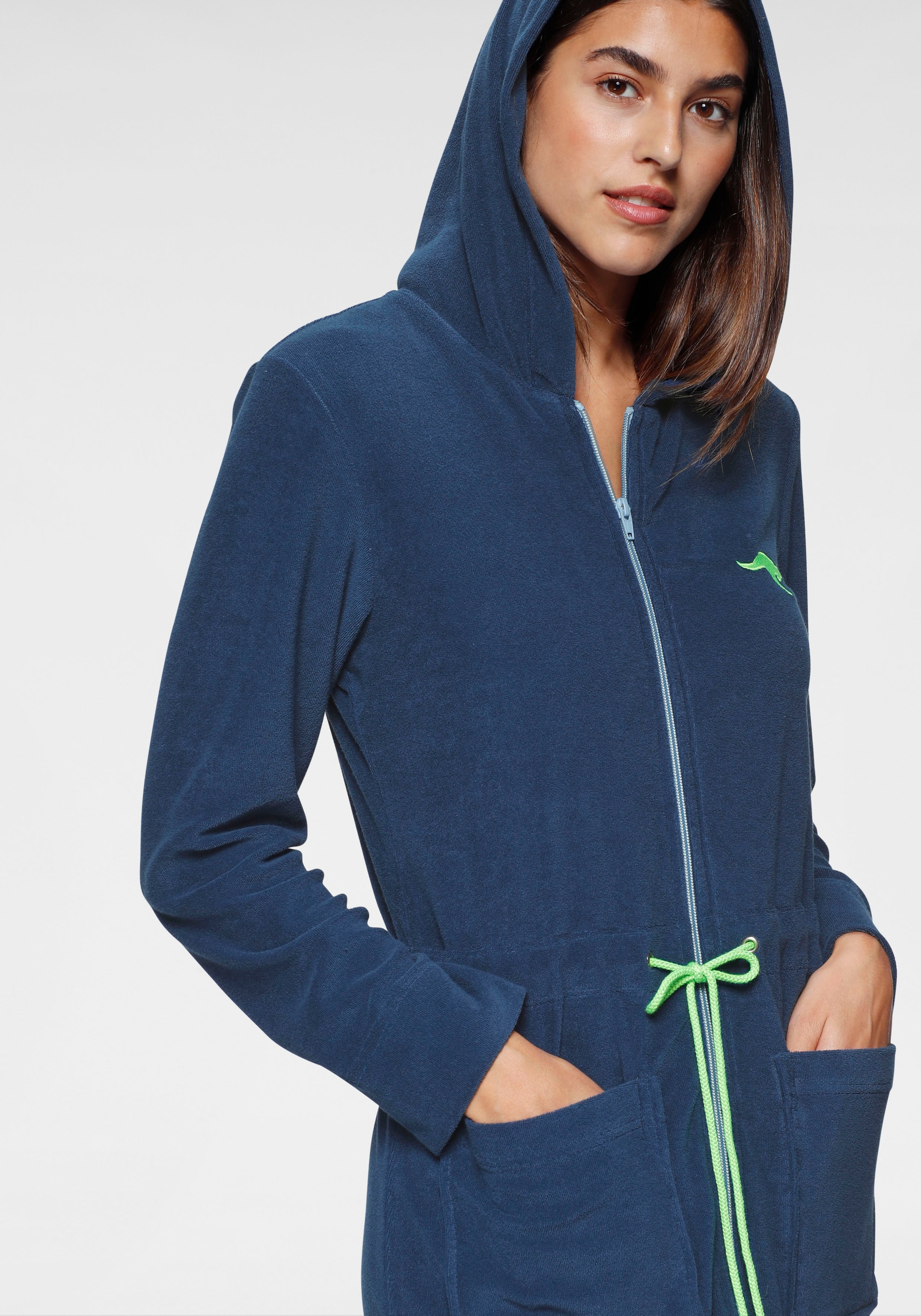 KangaROOS Damenbademantel »Kira, ideal für Sauna & Spa, Hotelbademantel, Morgenmantel«, (1 St.), mit Bindekordel, kurz, Bademäntel für Damen, XS-3XL
