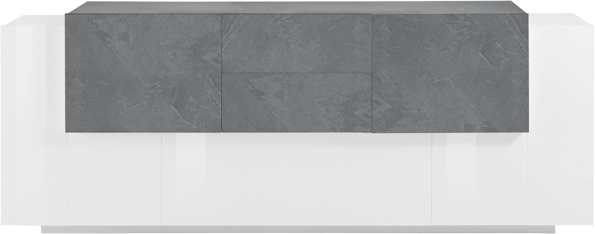 INOSIGN Sideboard »Coro, Kommode, Schrank, Kredenz, grifflos mit Einlegeböden«, 1 Klappe,4 Türen,2 Schubkästen Doppeltiefe, Breite 220