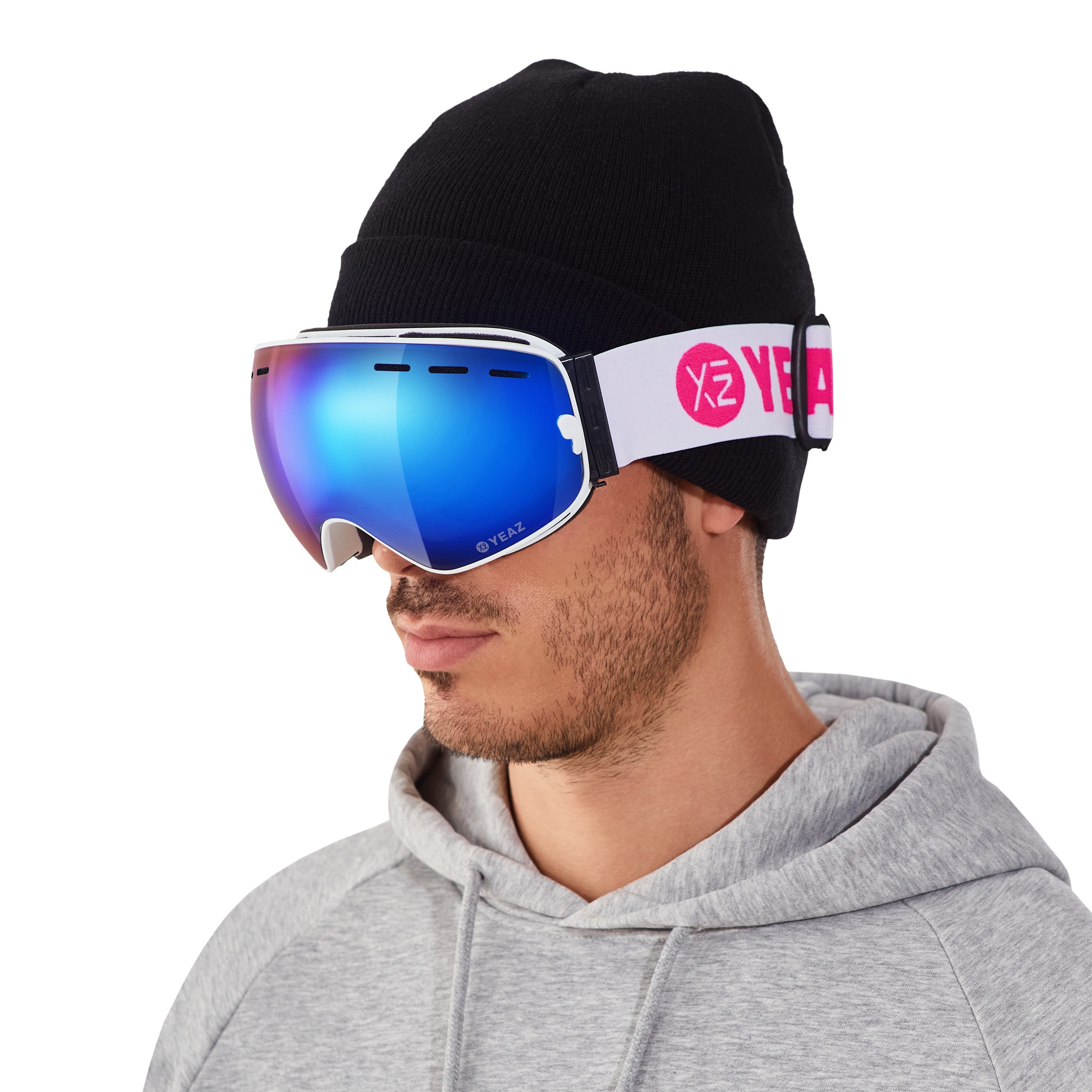 YEAZ Snowboardbrille »Ski- Snowboardbrille mit Rahmen blau/pink verspiegelt XTRM-SUMMIT«