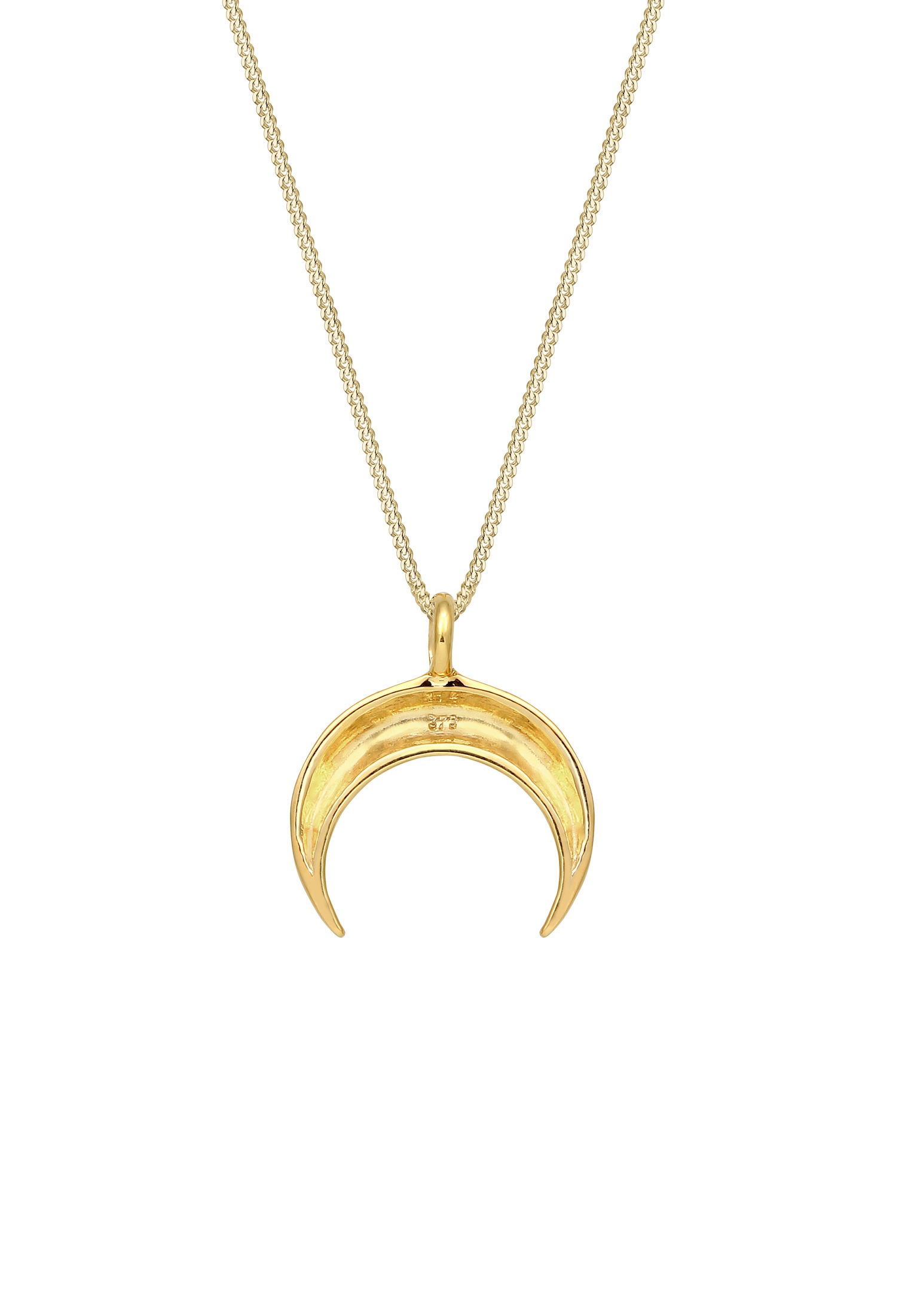 Elli Premium Kette mit Anhänger »Halskette Halbmond 375 Gelbgold«