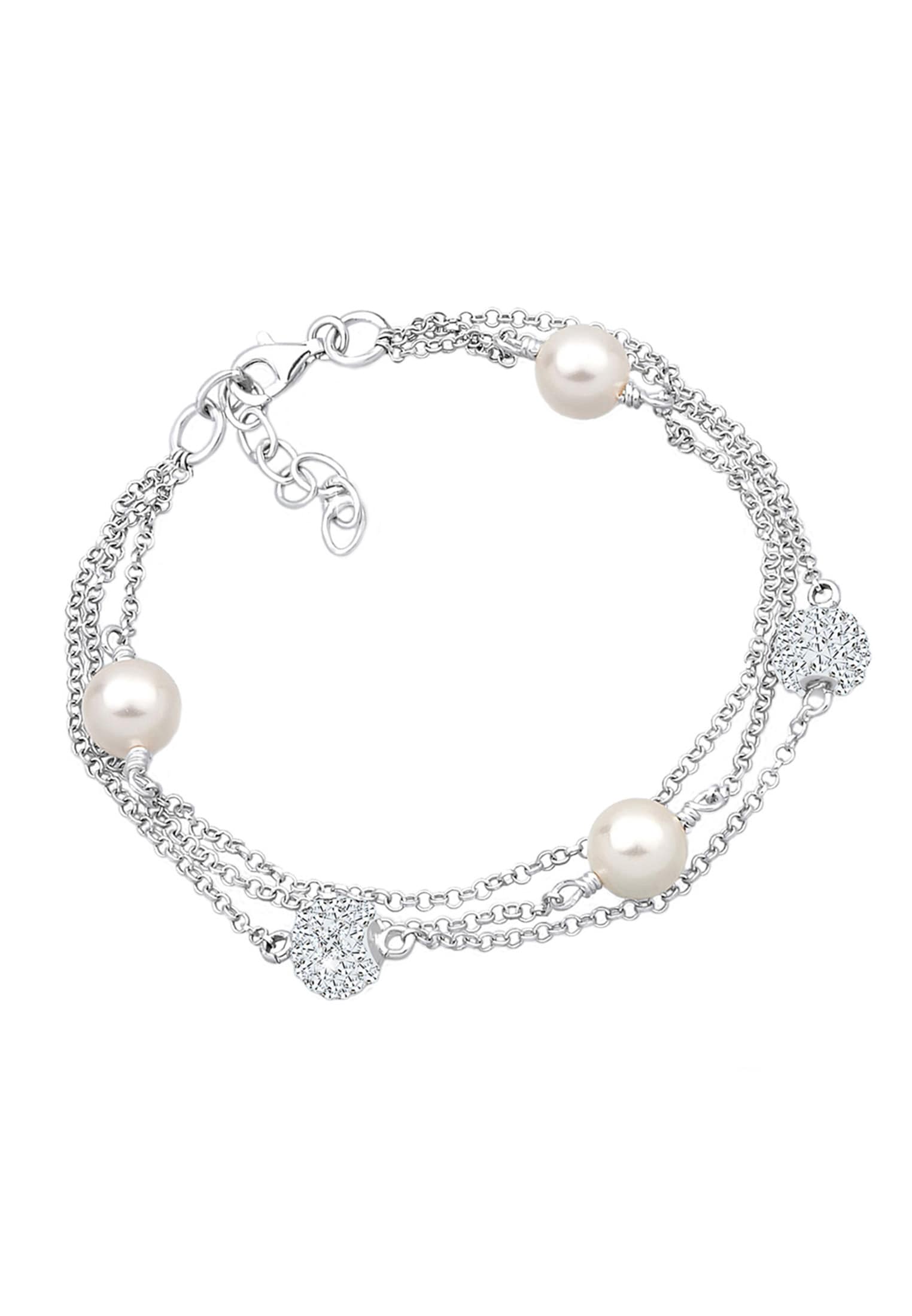 Elli Armkette »Armband Kugel Elegant synthetischen Perlen 925 Silber«