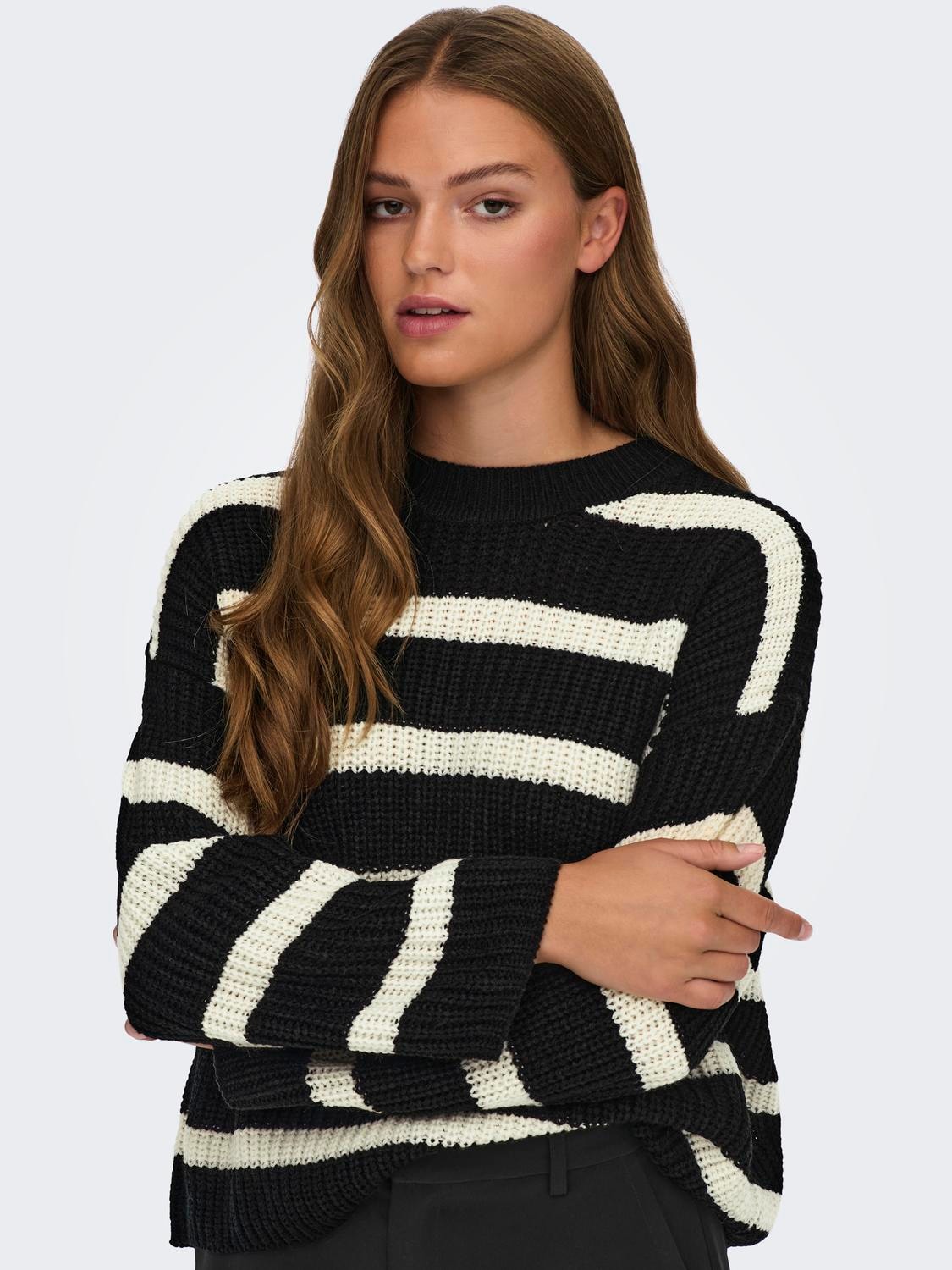 JDY Strickpullover »JDYJUSTY L/S STRIPE PULLOVER KNT NOOS«