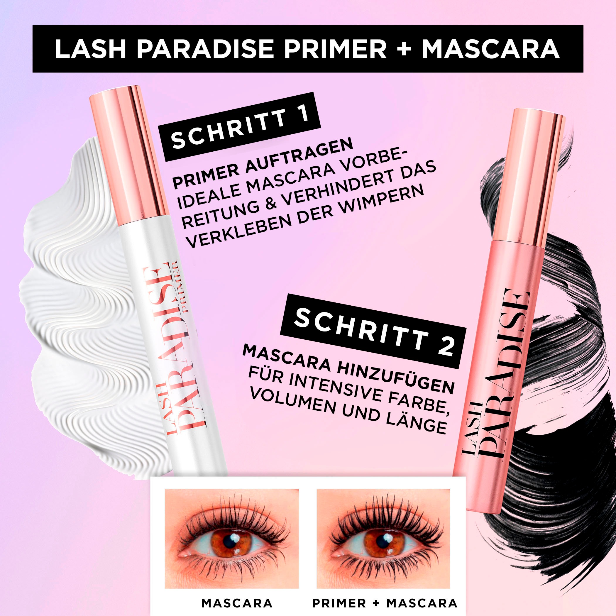 L'ORÉAL PARIS Mascara »Lash Paradise Intense Black DP«, mit pflegender Formel