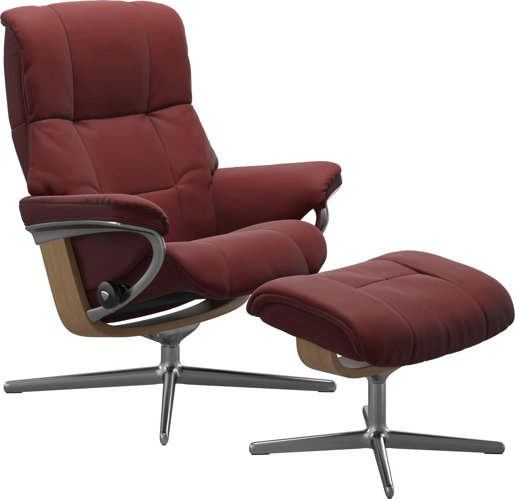 Stressless® Relaxsessel »Mayfair«, (Set, Relaxsessel mit Hocker), mit Hocker, mit Cross Base, Größe S, M & L, Holzakzent Eiche