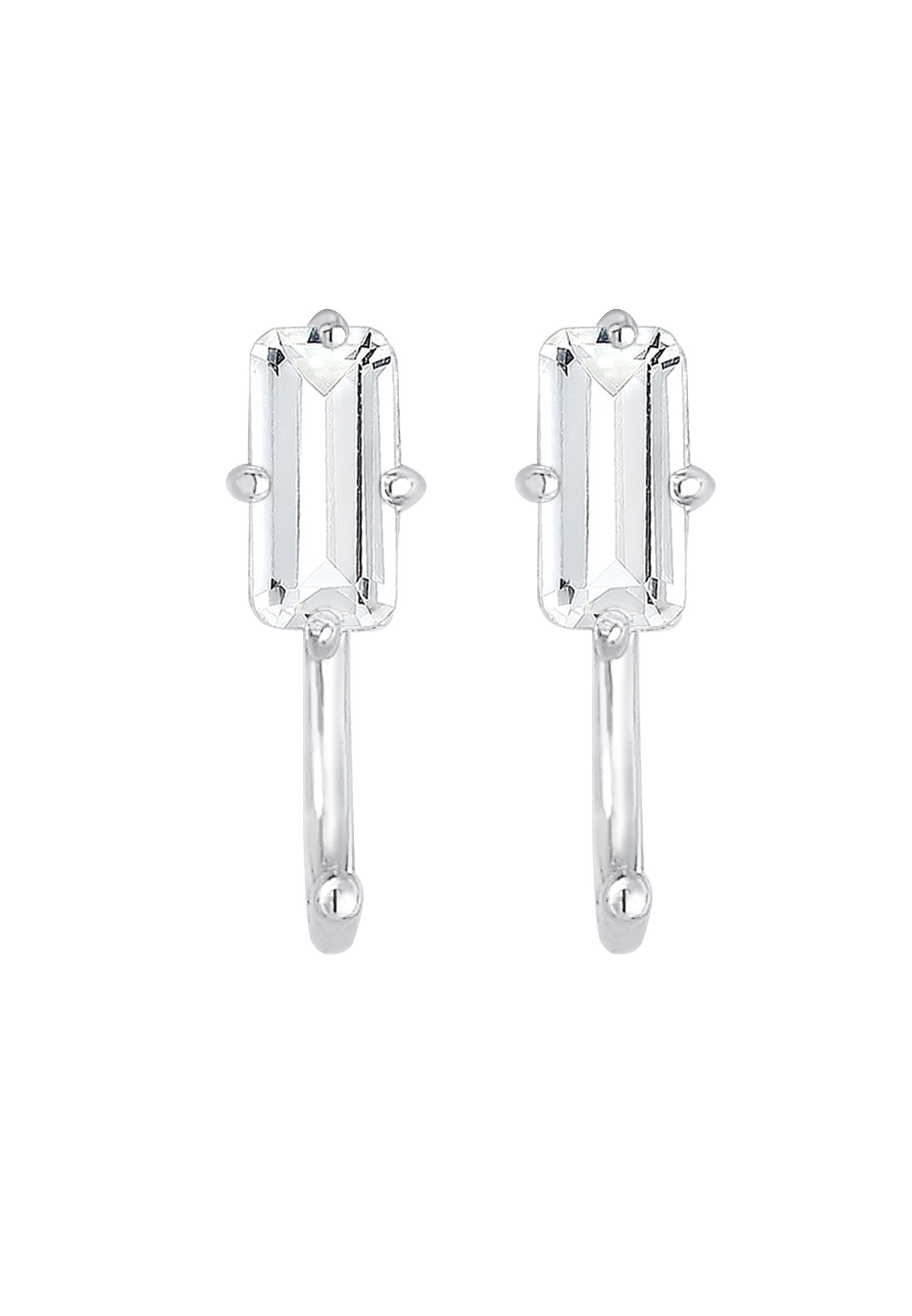 Elli Premium Paar Ohrhänger »Ohrringe Creolen Stecker Hoops Edelstein 925 Silber«