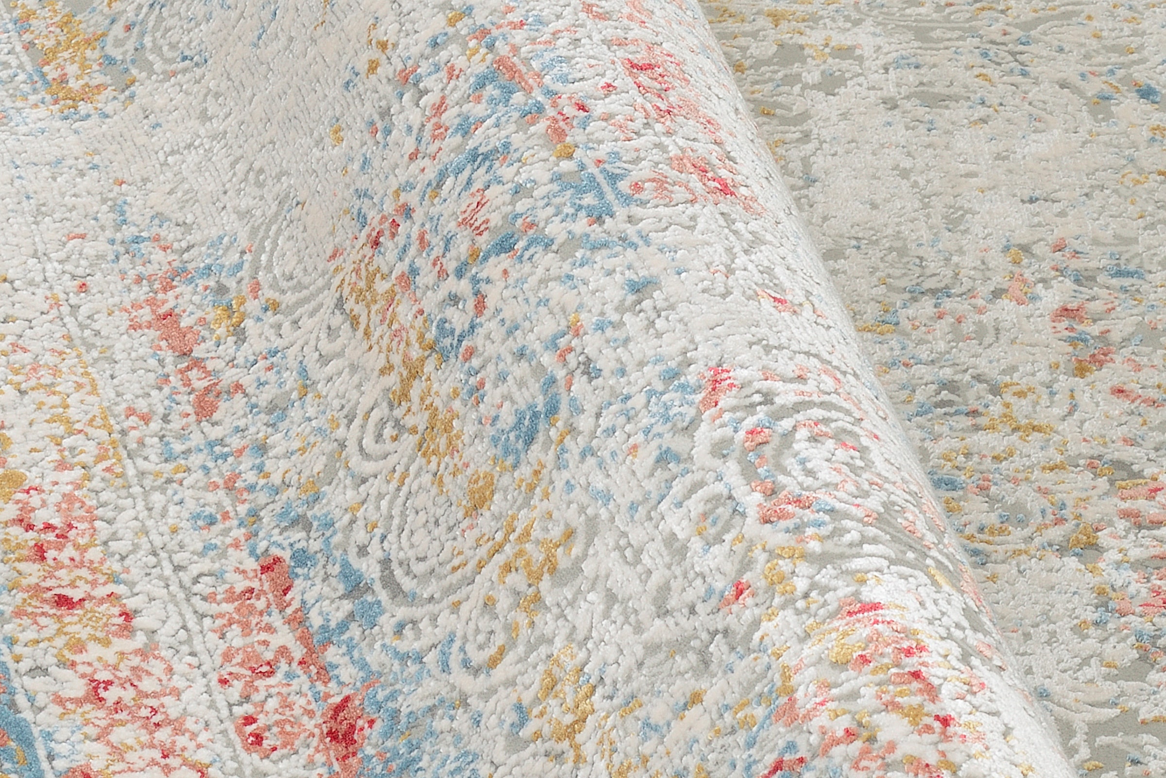 OCI DIE TEPPICHMARKE Teppich »ILLUMINATION ZARA« rechteckig 8 mm Höhe Glanz Viskose, mit Fransen, Hoch Tief Struktur, Vintage, Wohnzimmer