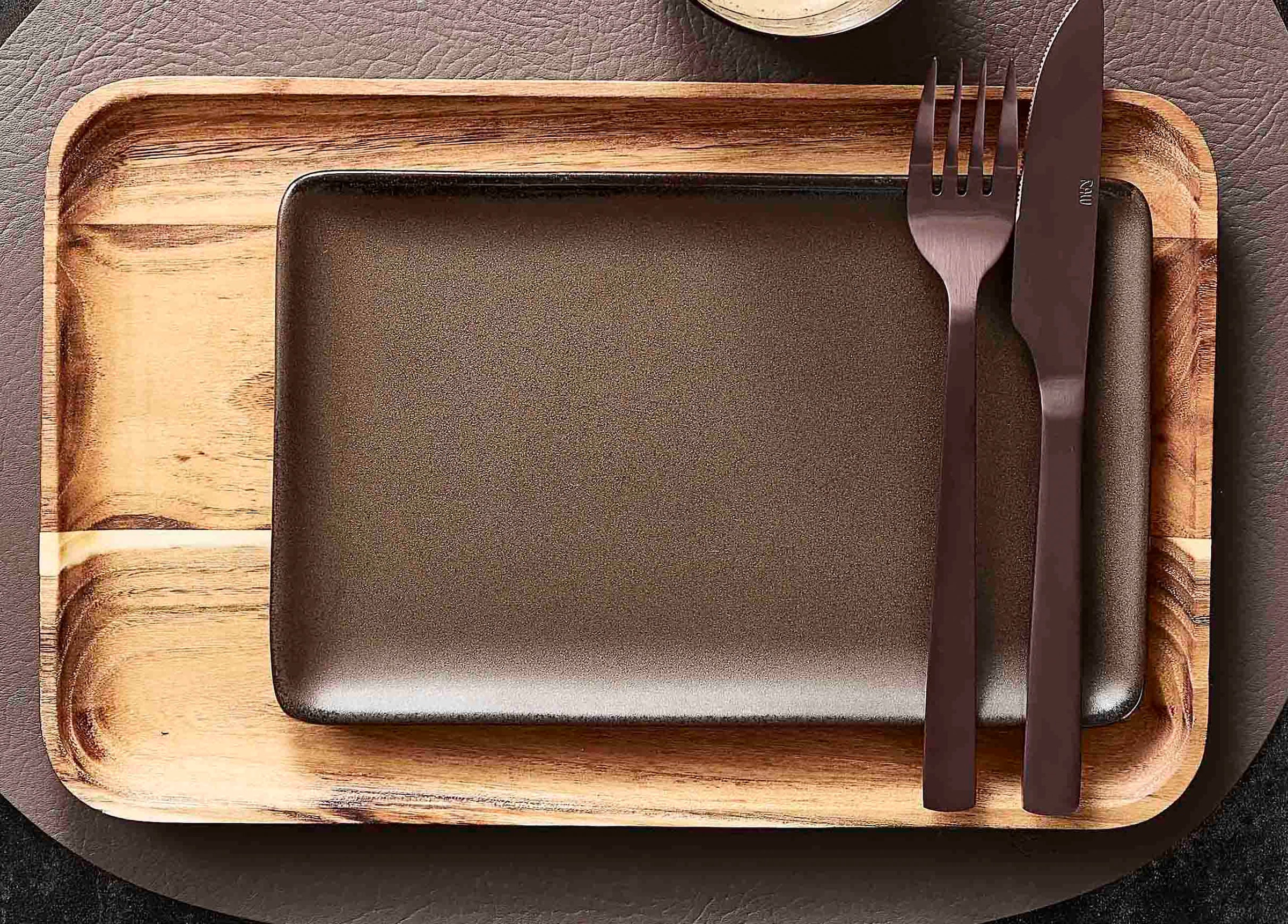 aida RAW Teller »RAW Metallic Brown«, (Set, 6 St.), Steinzeug