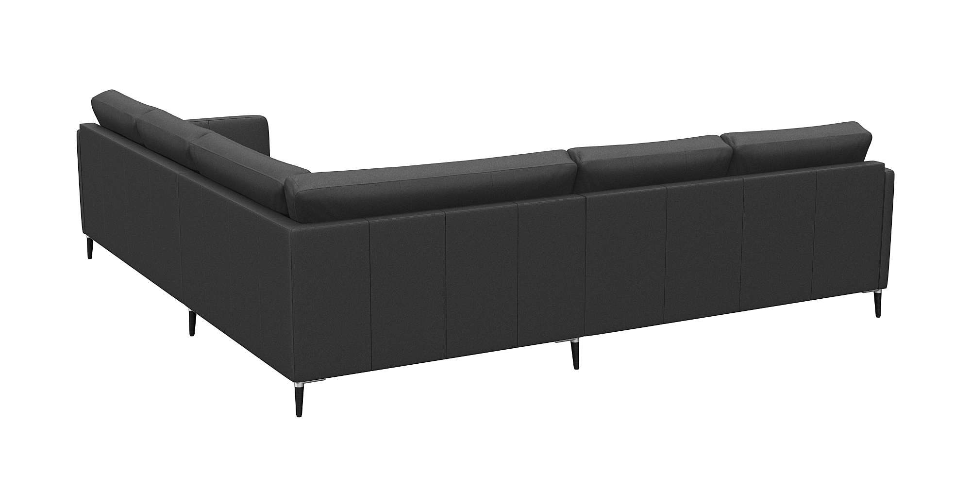 FLEXLUX Ecksofa »Fiore, L-Form, bequem und komfortabel durch hochwertigem Sitzaufbau«, schmale Armlehnen, Kaltschaum, Füße Alu+schwarz