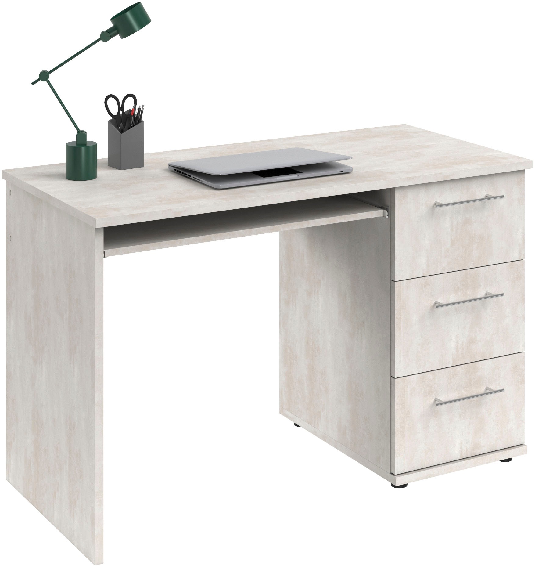 VOGL Möbelfabrik Schreibtisch »Tobi, optional mit Tastaturauszug,«, mit 3 Schubkästen, Breite 115 cm, Made in Germany