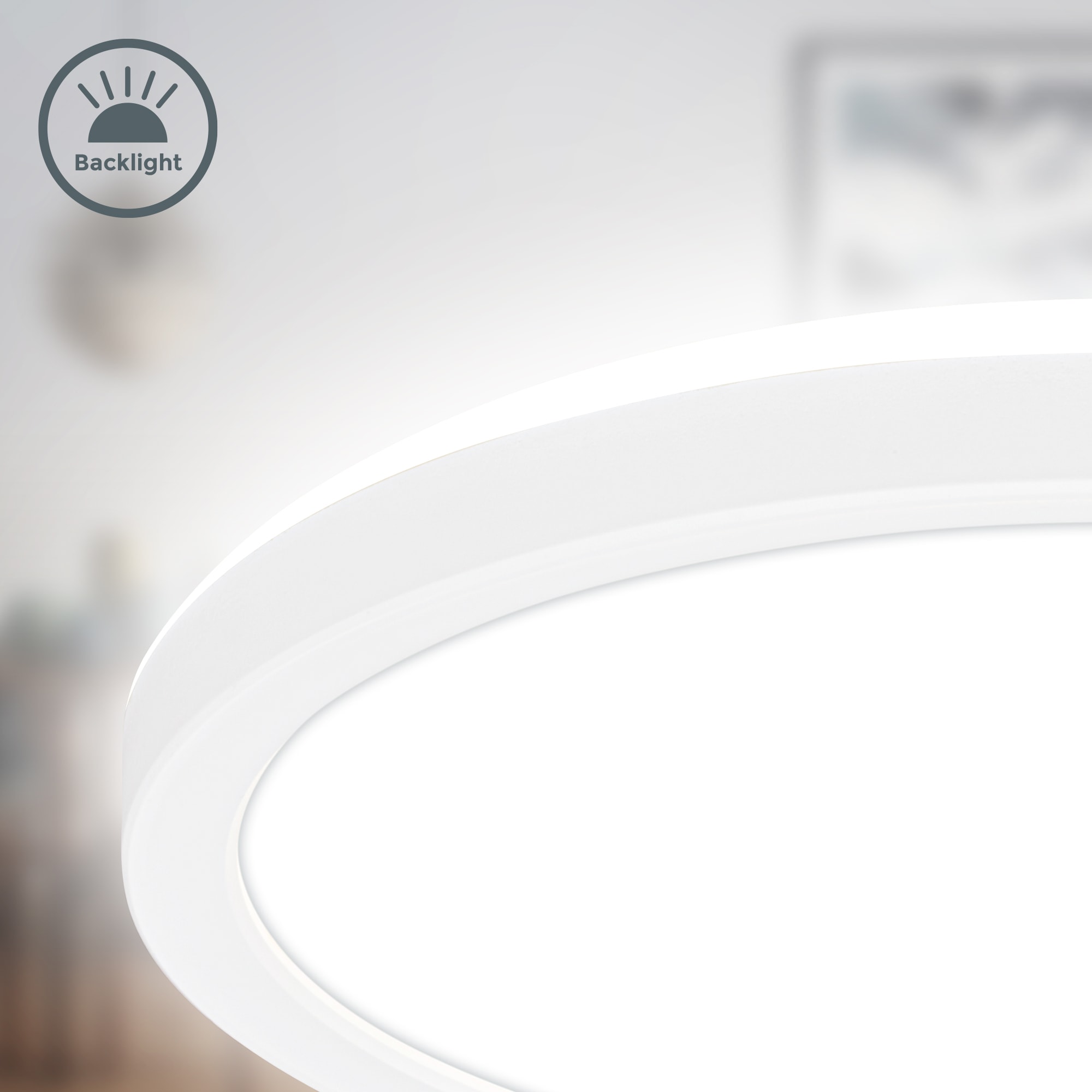 B.K.Licht LED Deckenleuchte »BKL1598 Ultraflache Deckenlampe, LED Panel mit Backlight« LED-Modul 1 Stk. Neutralweiß 4.000K, 1.900 Lm, 16W, indirekte Hintergrundbeleuchtung, ⌀24cm, Weiß