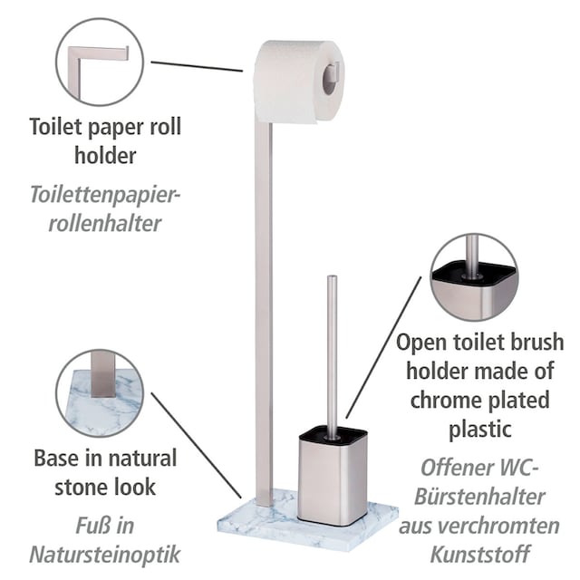 Jahren Rollenhalter Garantie Edelstahl-Kunststoff, »Aprilia«, XXL mit aus 3 inkl. kaufen und WENKO WC-Garnitur | online WC-Bürste