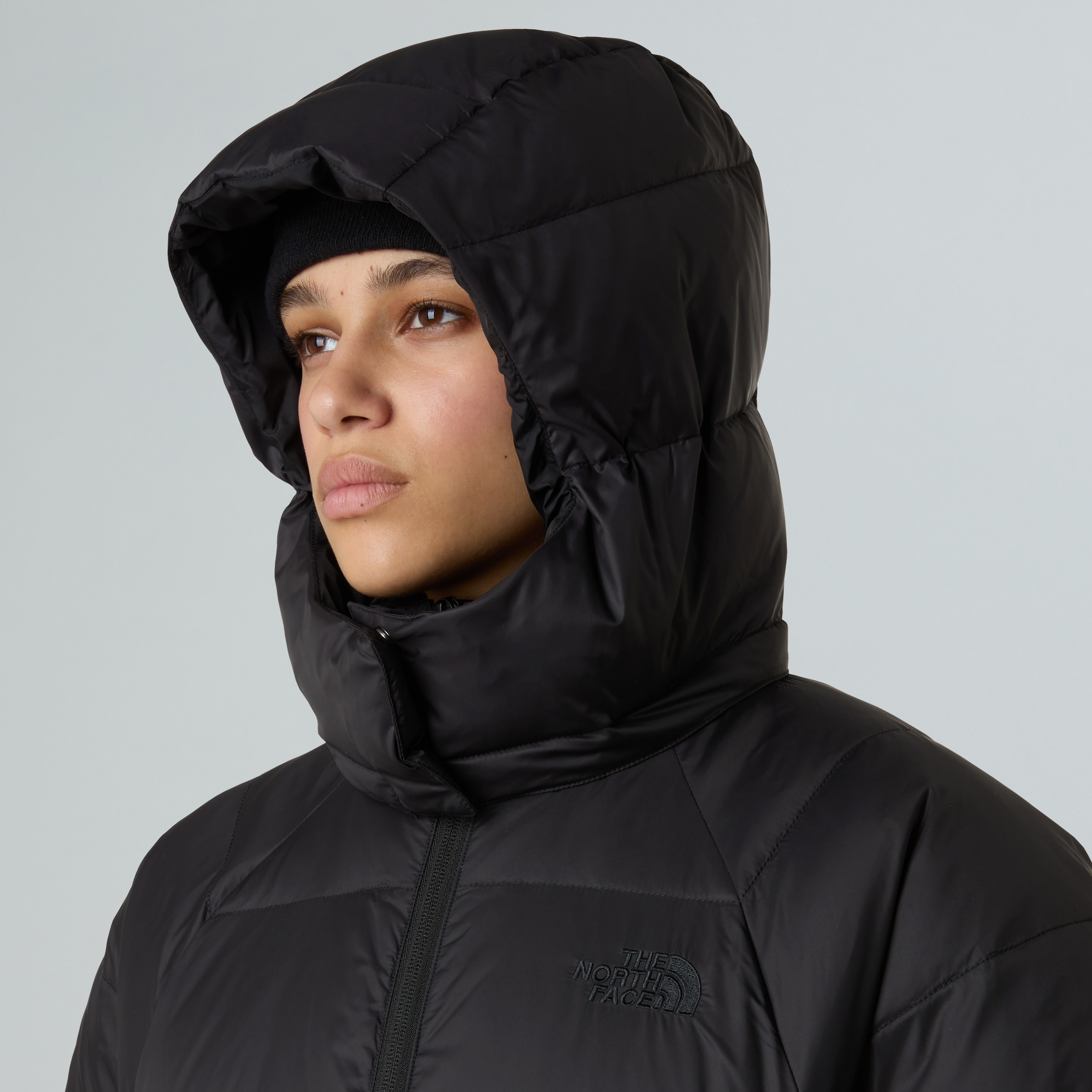 The North Face Funktionsmantel »W HYDRENALITE CITY LONG DOWN HOODED PARK«, (1 tlg.), Daunenfüllung, lang geschnitten, isolierend
