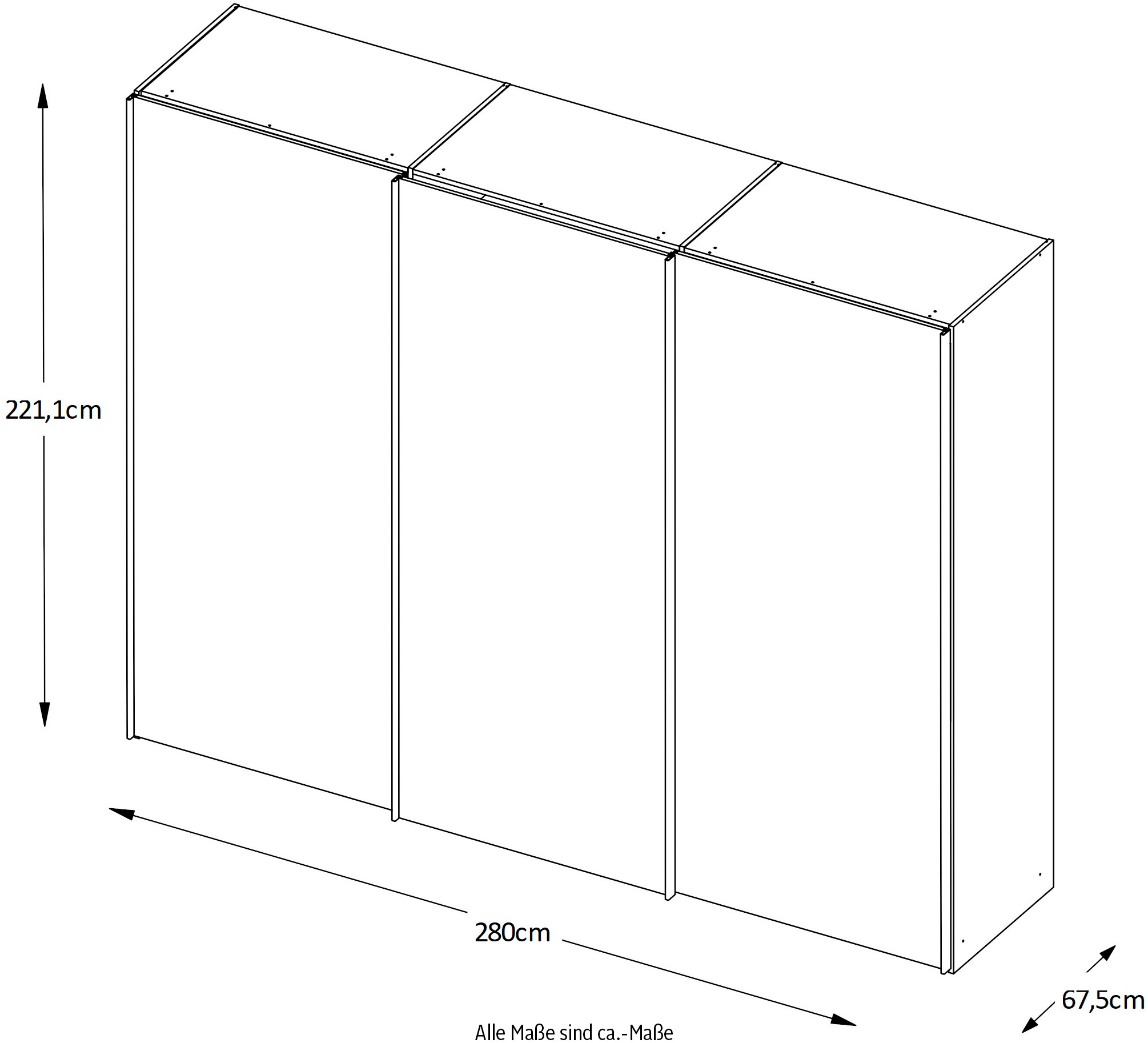 STAUD Schwebetürenschrank »Sinfonie Plus, edles Design in hochwertiger Qualität, Made in Germany«, Mit Spiegeltür und vier verschiedenen Ausstattungsvarianten