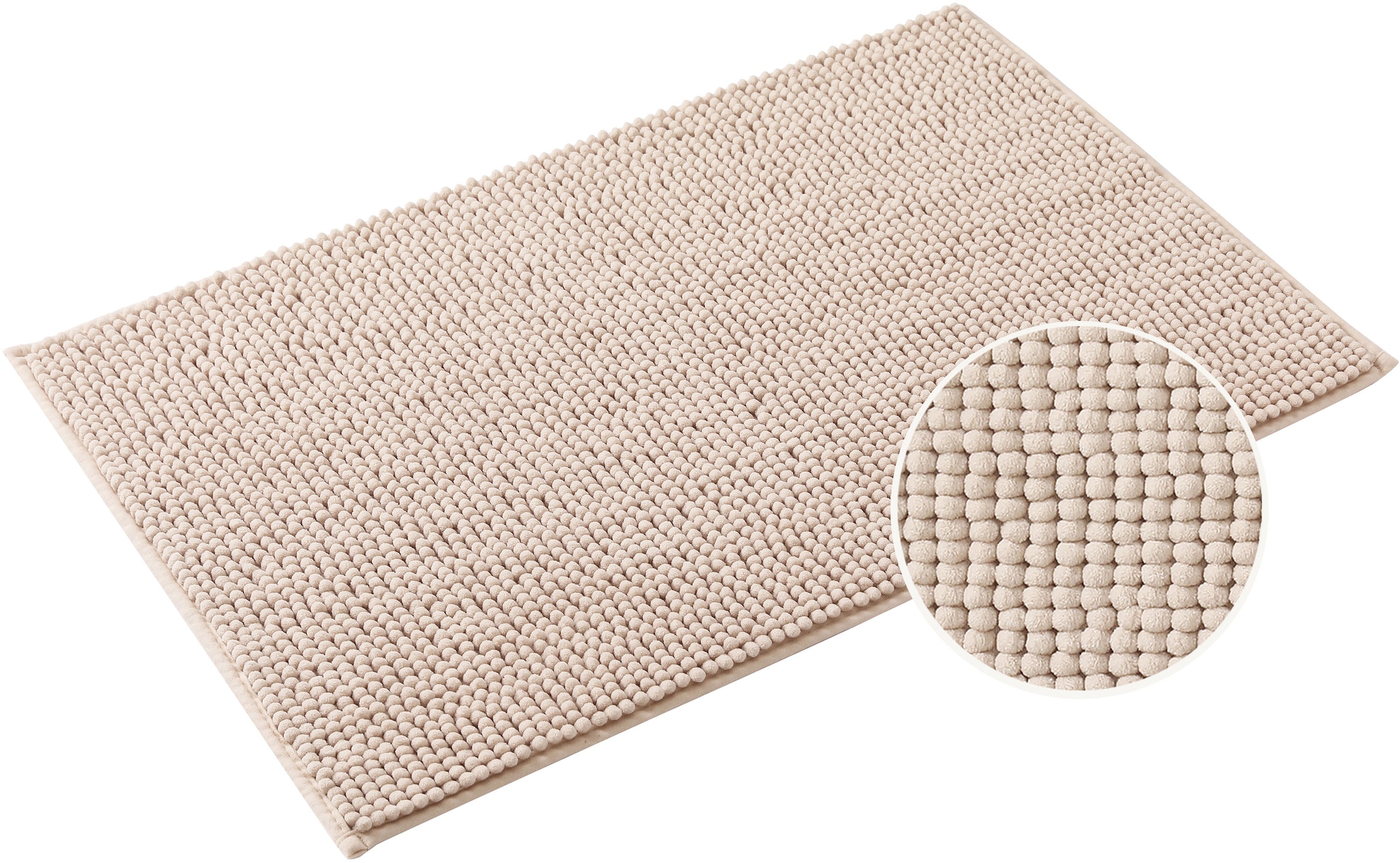 OTTO home Badematte »Vanessa Chenille, Badvorleger, Badezimmer Teppich, Duschvorleger« Höhe 15 mm fußbodenheizungsgeeignet | schnell trocknend | strapazierfähig Uni Farben, besonders weich