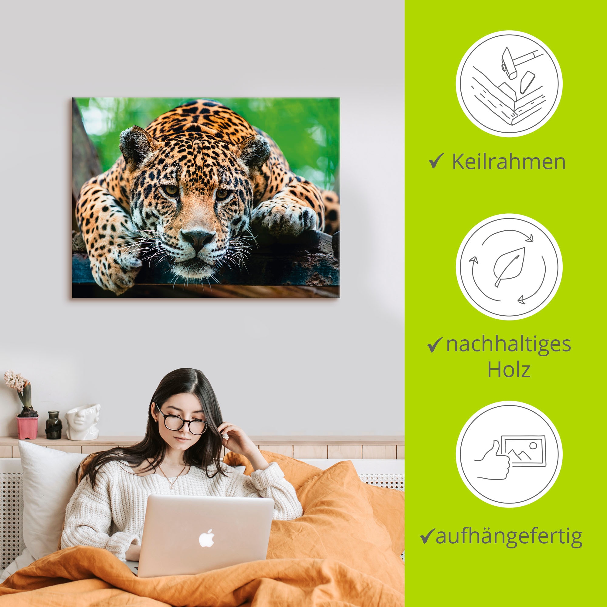 Artland Wandbild »Südamerikanischer Jaguar« Wildtiere 1 Stk. tlg. als Alubild, Outdoorbild, Leinwandbild, Poster, Wandaufkleber