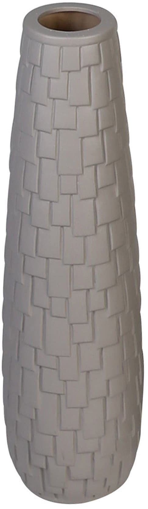 GILDE Bodenvase »Brick«, (1 St.), Keramik, matt, dekorative Riemchen-Struktur, 57 cm hoch