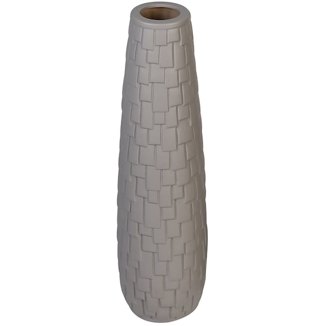 GILDE Bodenvase »Brick«, (1 St.), Keramik, matt, dekorative  Riemchen-Struktur, 57 cm hoch bequem bestellen