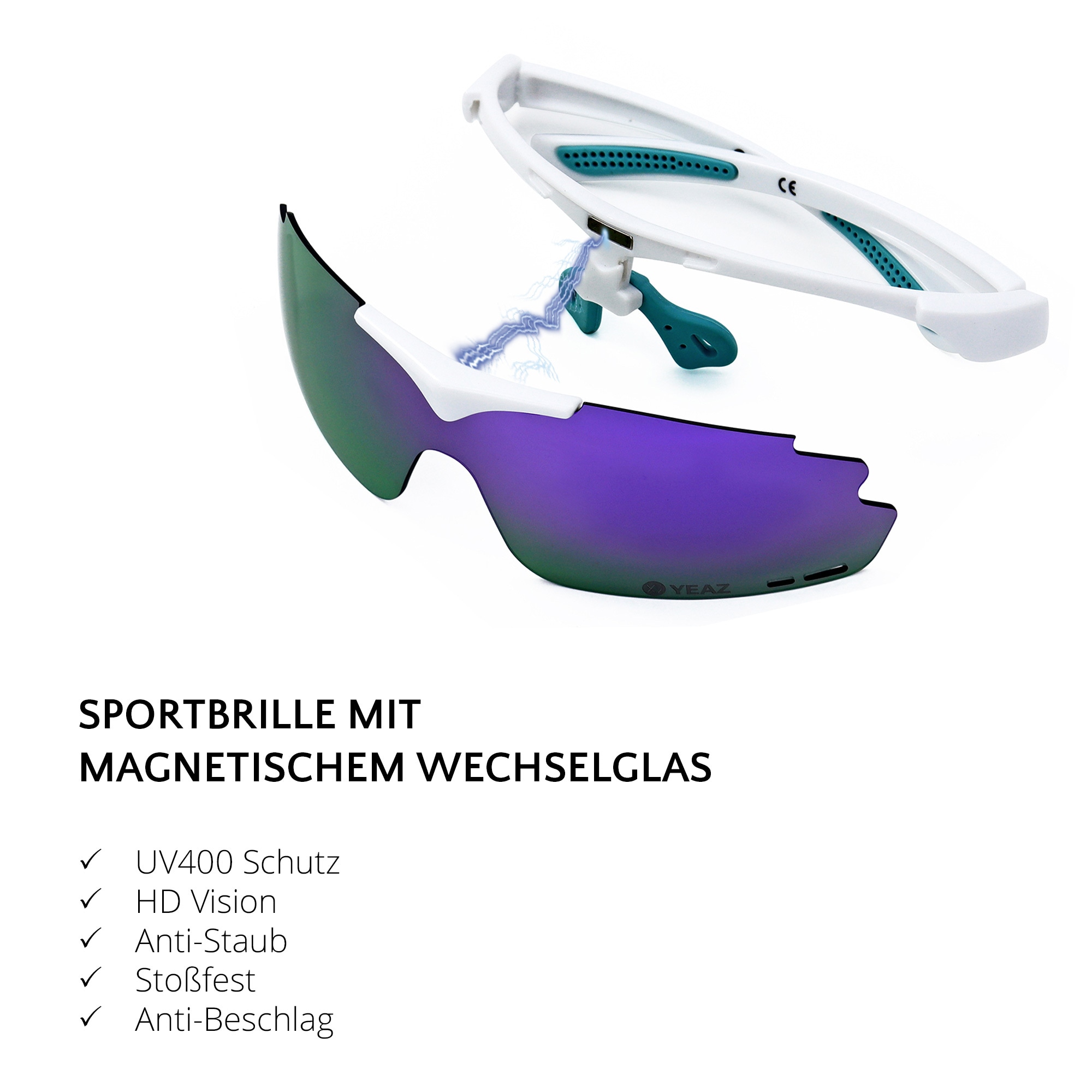 YEAZ Snowboardbrille »Magnet-Sport-Sonnenbrille SUNUP«