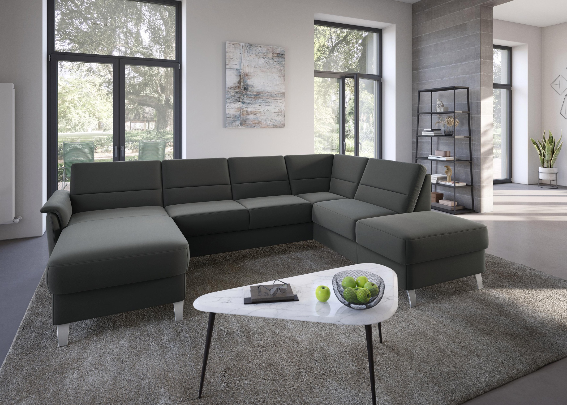 sit&more Wohnlandschaft »Palmera U-Form«, Federkern, wahlweise mit Bettfunktion und mit/ohne Stauraum