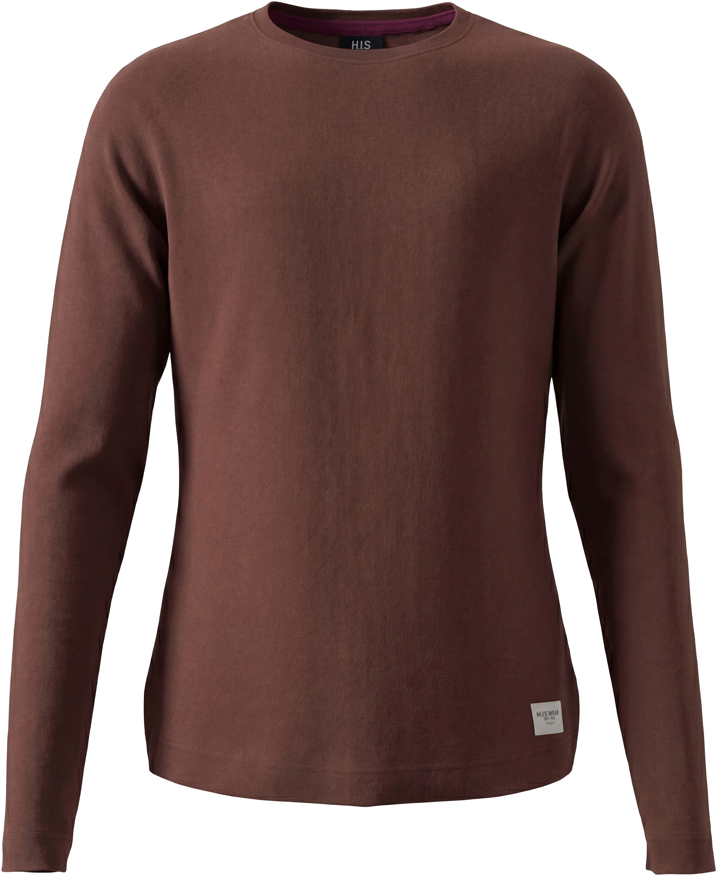 H.I.S Langarmshirt »3er Pack H.I.S Shirts in modischen Farben, Must-Have Basic« Packung, 3,  3 Basic Langarmshirts in Paket, hüftlang, Basic-Passform