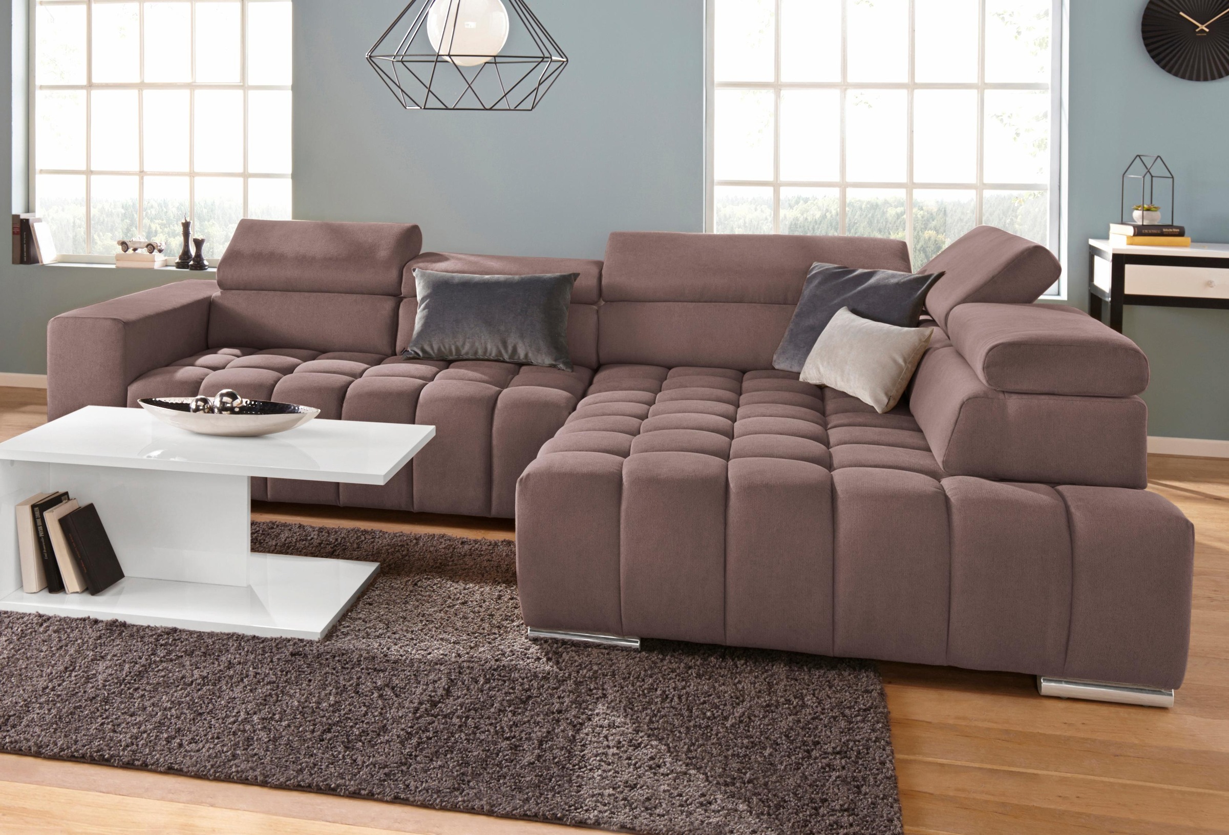 exxpo - sofa fashion Ecksofa Elias, L-Form, mit Kopf- bzw. Rückenverstellung, wahlweise mit Bettfunktion