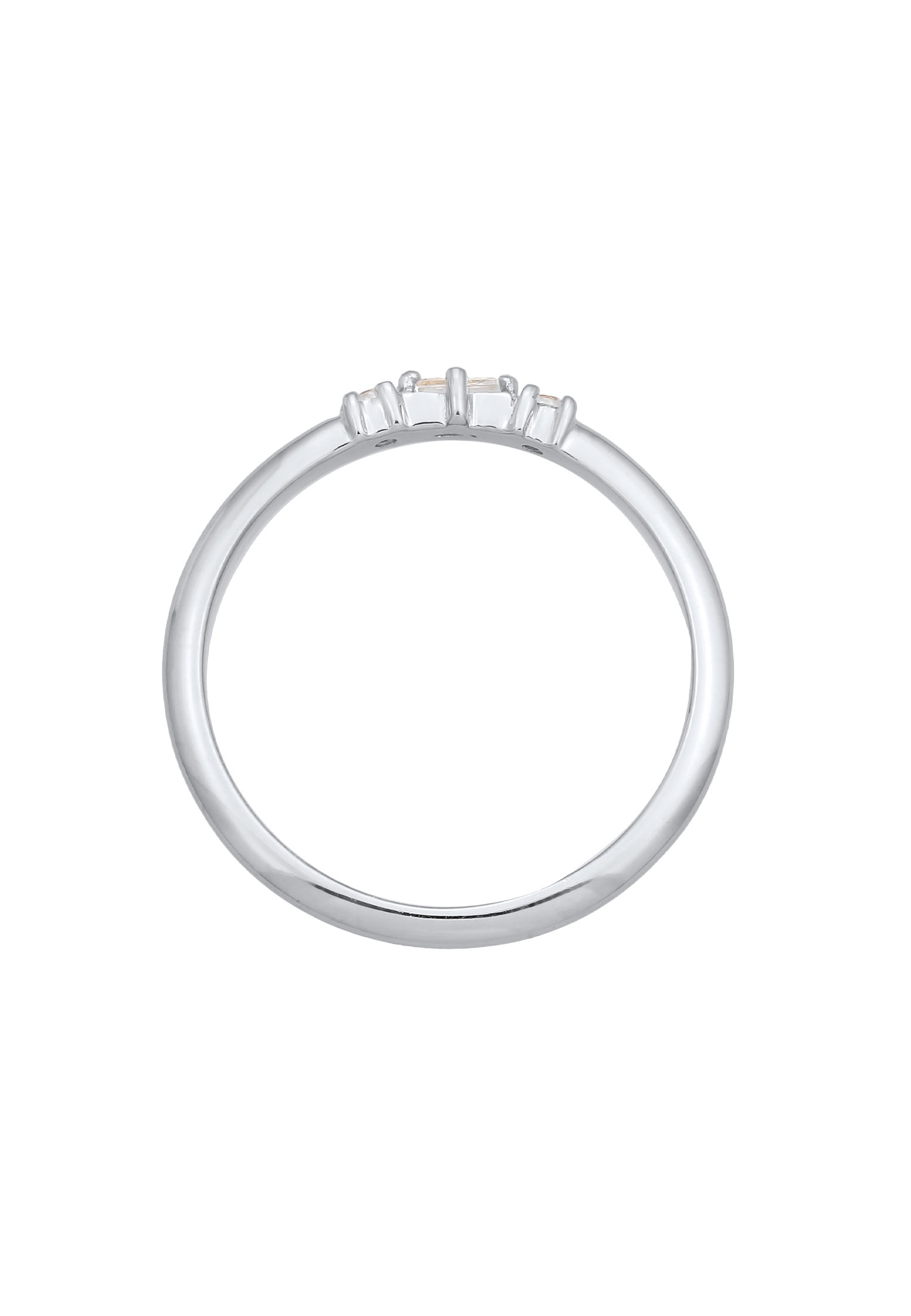 Elli DIAMONDS Silberring »Ring Verlobungsring Diamant (0.03 ct.) Rechteck 925 Silber«