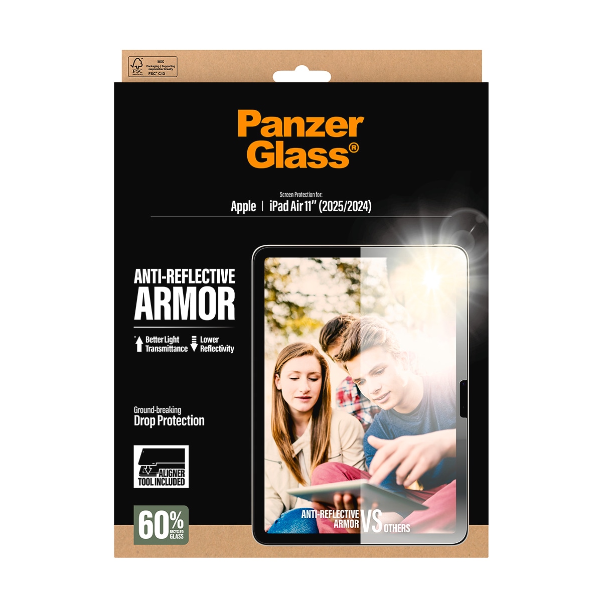 CARE by PanzerGlass Displayschutzglas »AntiReflective Protector« für Apple iPad Air 11" (2025) Displayschutzfolie, Schutzfolie, Bildschirmschutz, kratz- & stoßfest