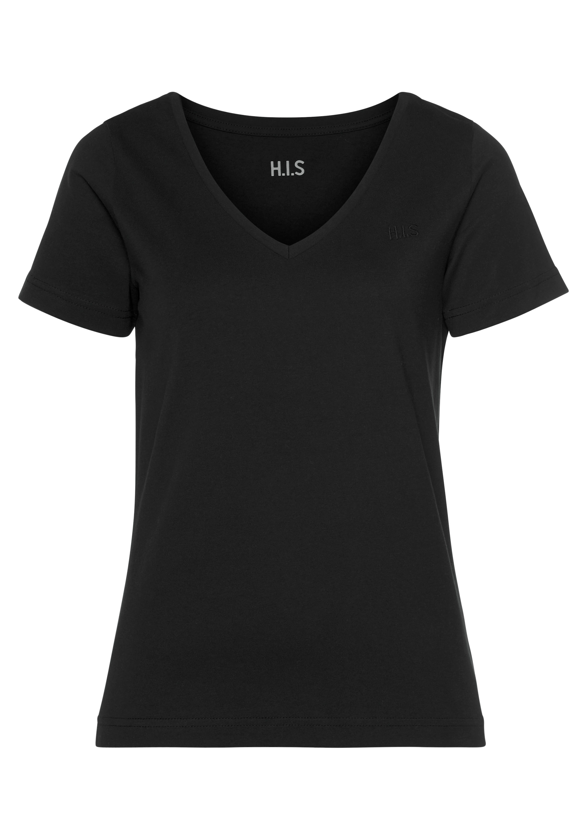 H.I.S T-Shirt »Essential-Basics«, hüftlange Passform, figurumspielender Schnitt, aus 100% Baumwolle