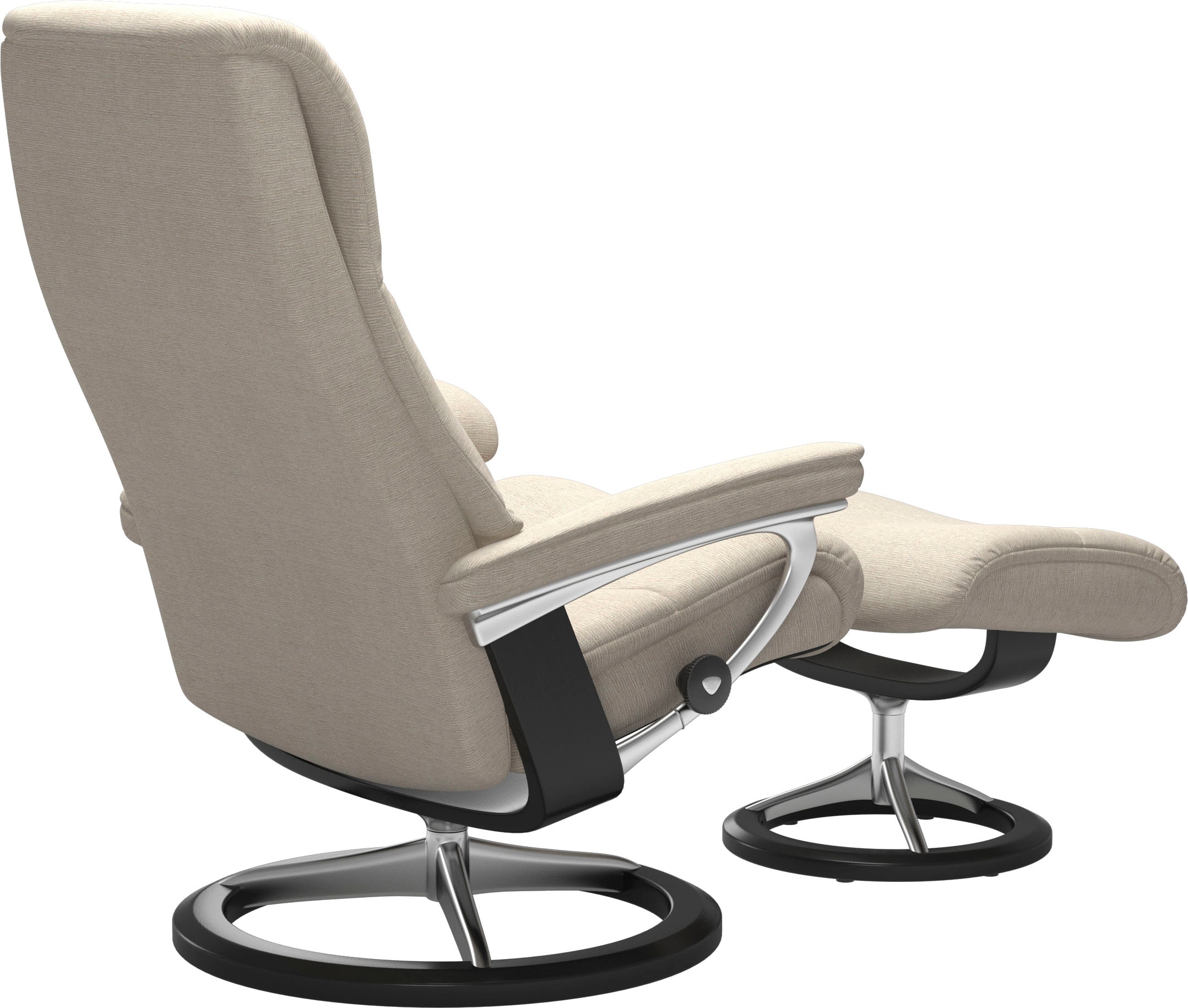 Stressless® Relaxsessel »View«, (Set, Relaxsessel mit Hocker), mit Signature Base, Größe M,Gestell Schwarz
