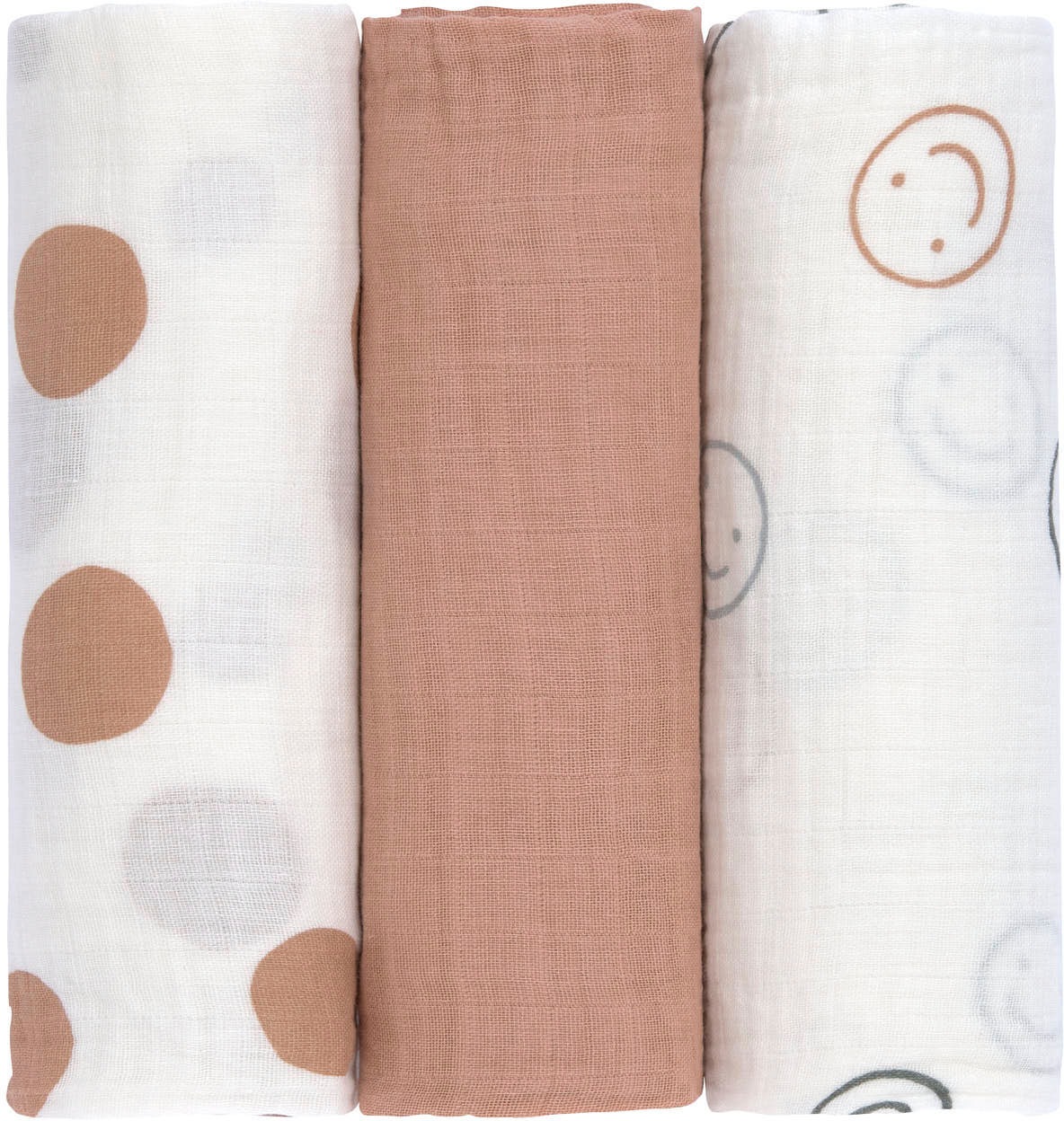 LÄSSIG Stoffwindeln »Mulltuch-Set L, Tiny Smile maple« Set, 3 Stk. tlg.