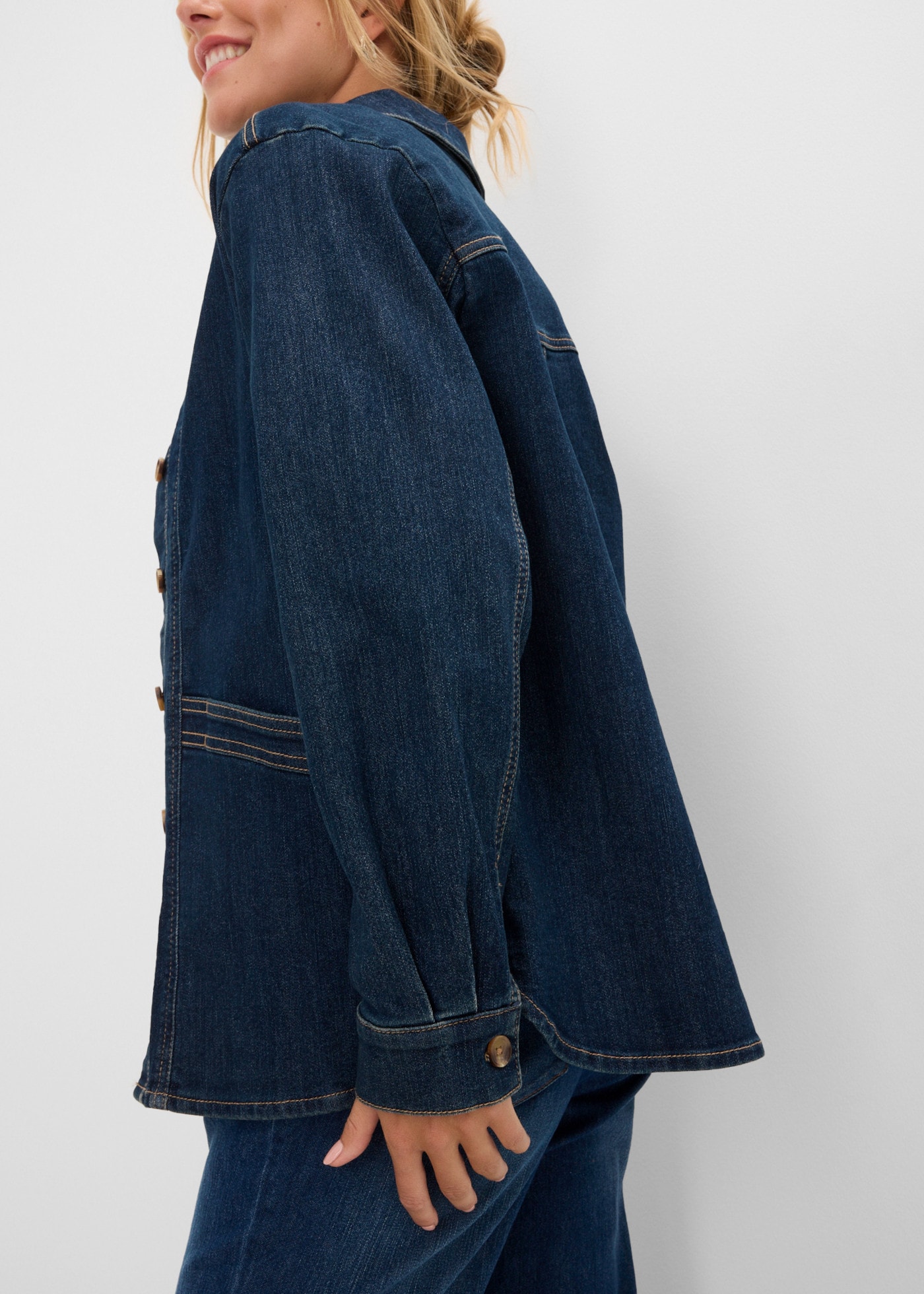 bonprix Jeansjacke Regular Fit, Langarm, aus Baumwolle, Casual-Stil