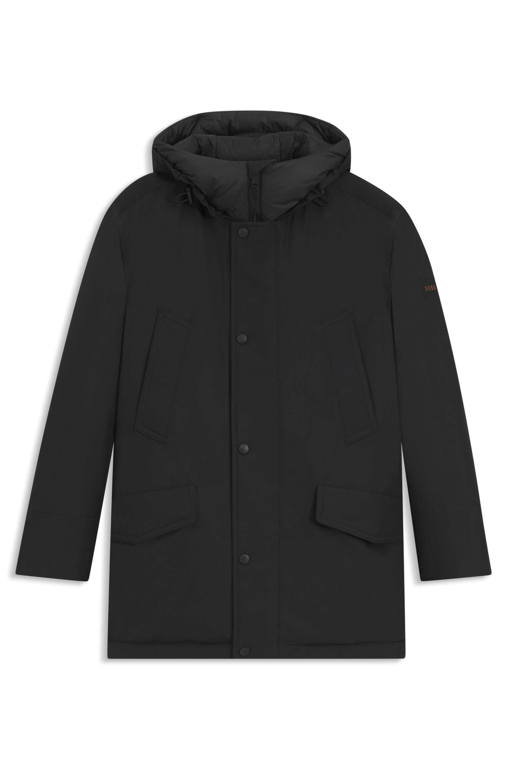 BOSS ORANGE Parka »Osiass«, mit Kapuze, relaxed fit, mit wattierter Kapuze, verdeckter Reißverschluss