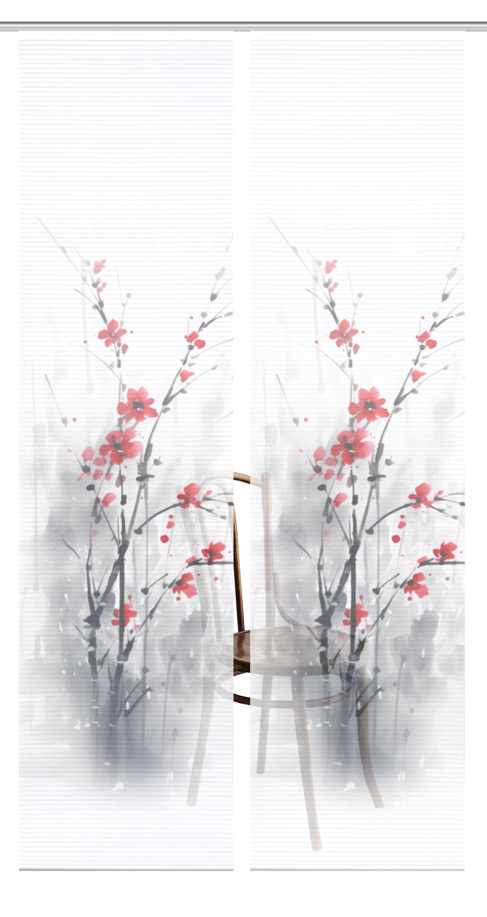 HOME in green Schiebegardine »BELMIRA« Paneelwagen 2 Stk. tlg. SET DIGITALDRUCK,BAMBUSOPTIK RECYCELT