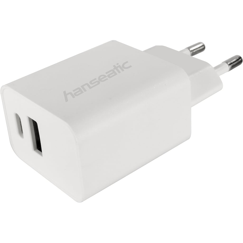 Hanseatic Smartphone-Ladegerät, 2in1 max.3A,USB-C Power Delivery (PD) 20W&USB-A
Qick Charge (QC3.0)18W