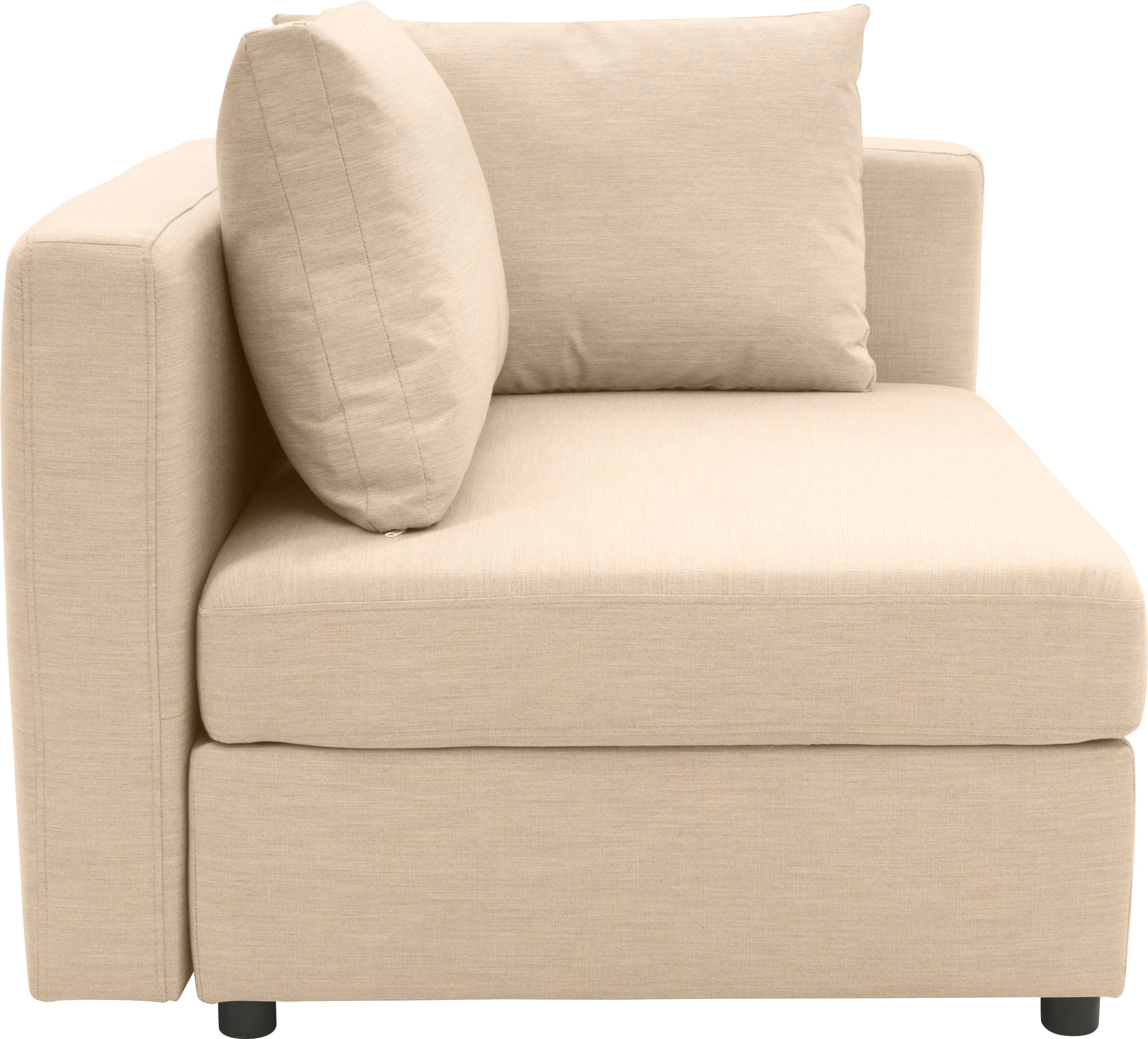 DOMO collection Sofa-Eckelement »Solskin, individuell erweiterbar/kombinierbar«, mit losen Kissen. Rücken- und Seitenteile als Stecksystem.