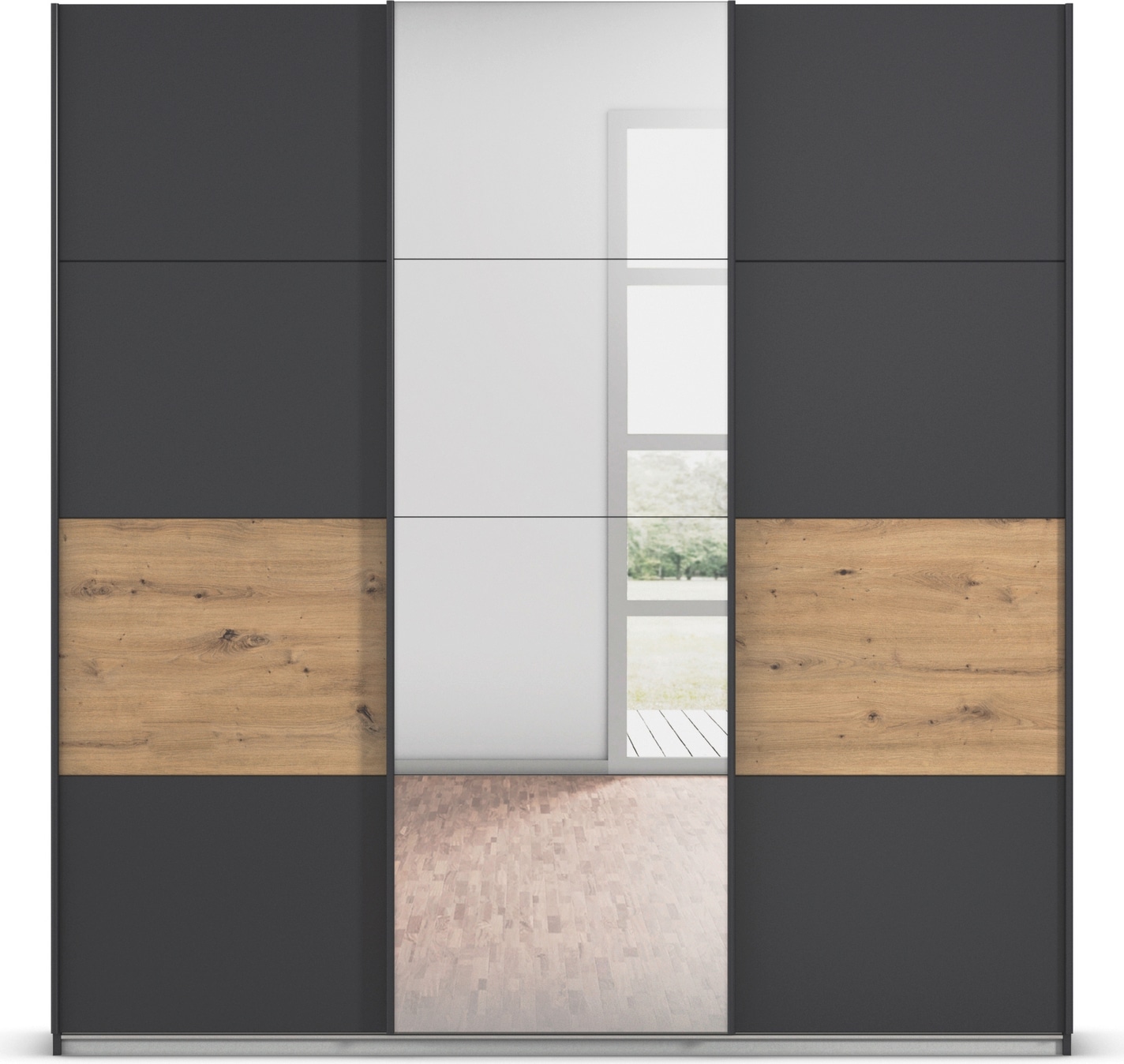 rauch Schwebetürenschrank »Kleiderschrank Schrank Garderobe CORTONA« inkl. Inneneinteilung, 2 Stoffboxen und zusätzlichen Einlegeböden