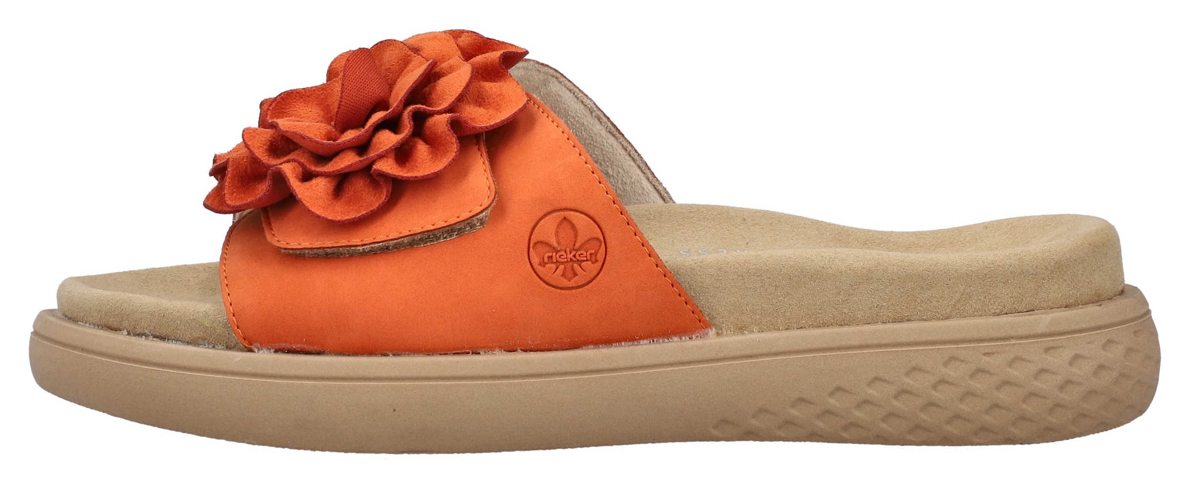 Rieker Pantolette, Sommerschuh, Hausschuh, Strandschuh mit bequemem Fußbett