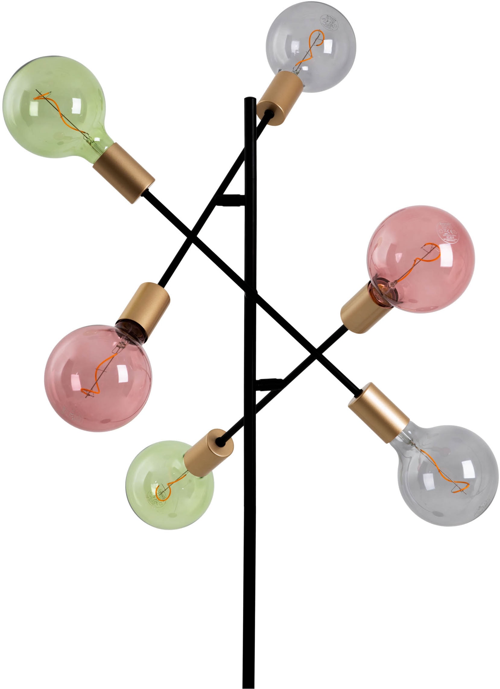 näve Stehlampe »Modo« E27 1 Stk. E27 max. 40W, incl. Tippschalter/Fußschalter, Farbe: schwarz, gold