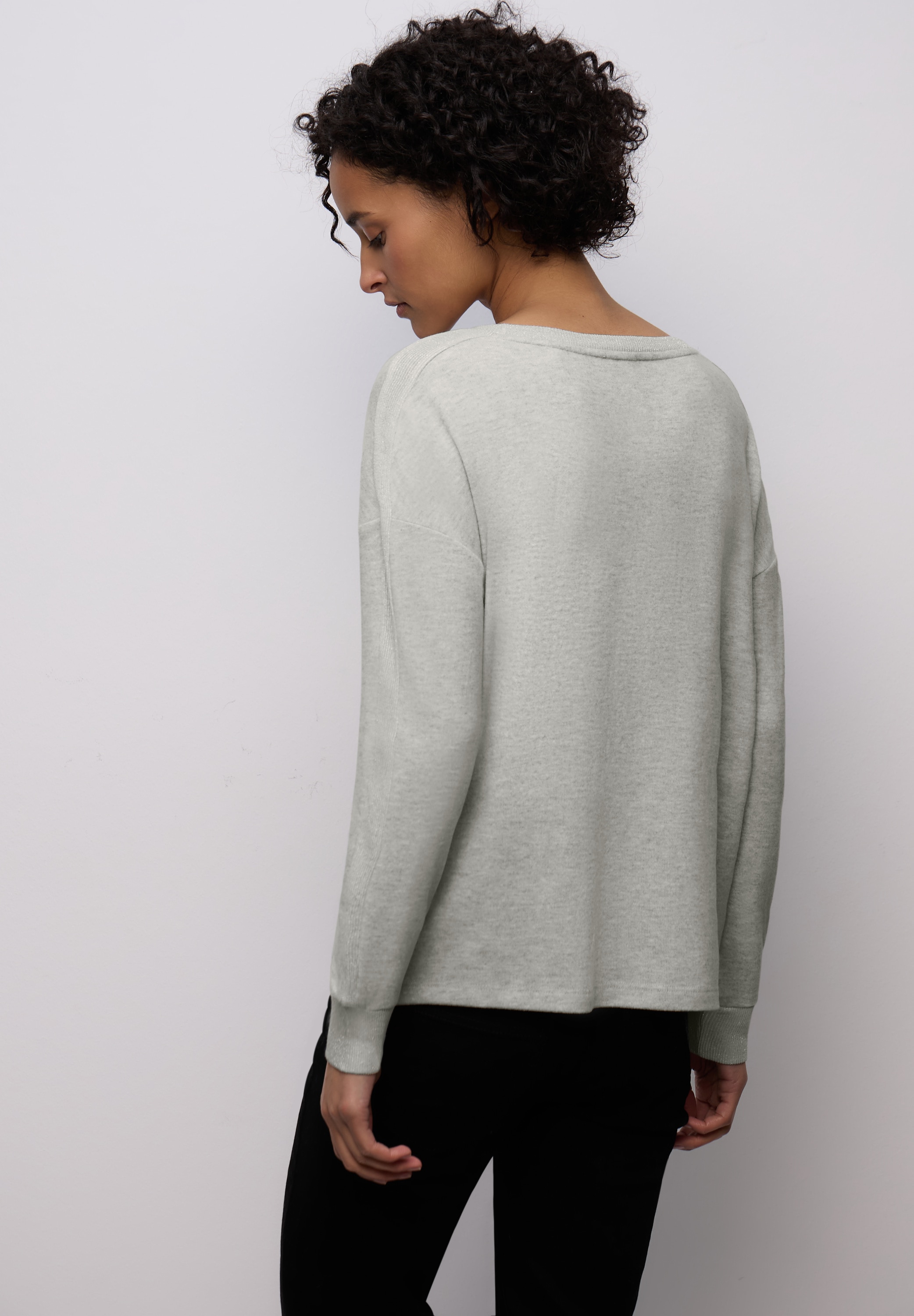 STREET ONE Langarmshirt mit Glitzerdetails