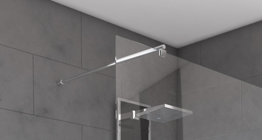 Marwell Walk-in-Dusche, mit verchromten Wandprofil