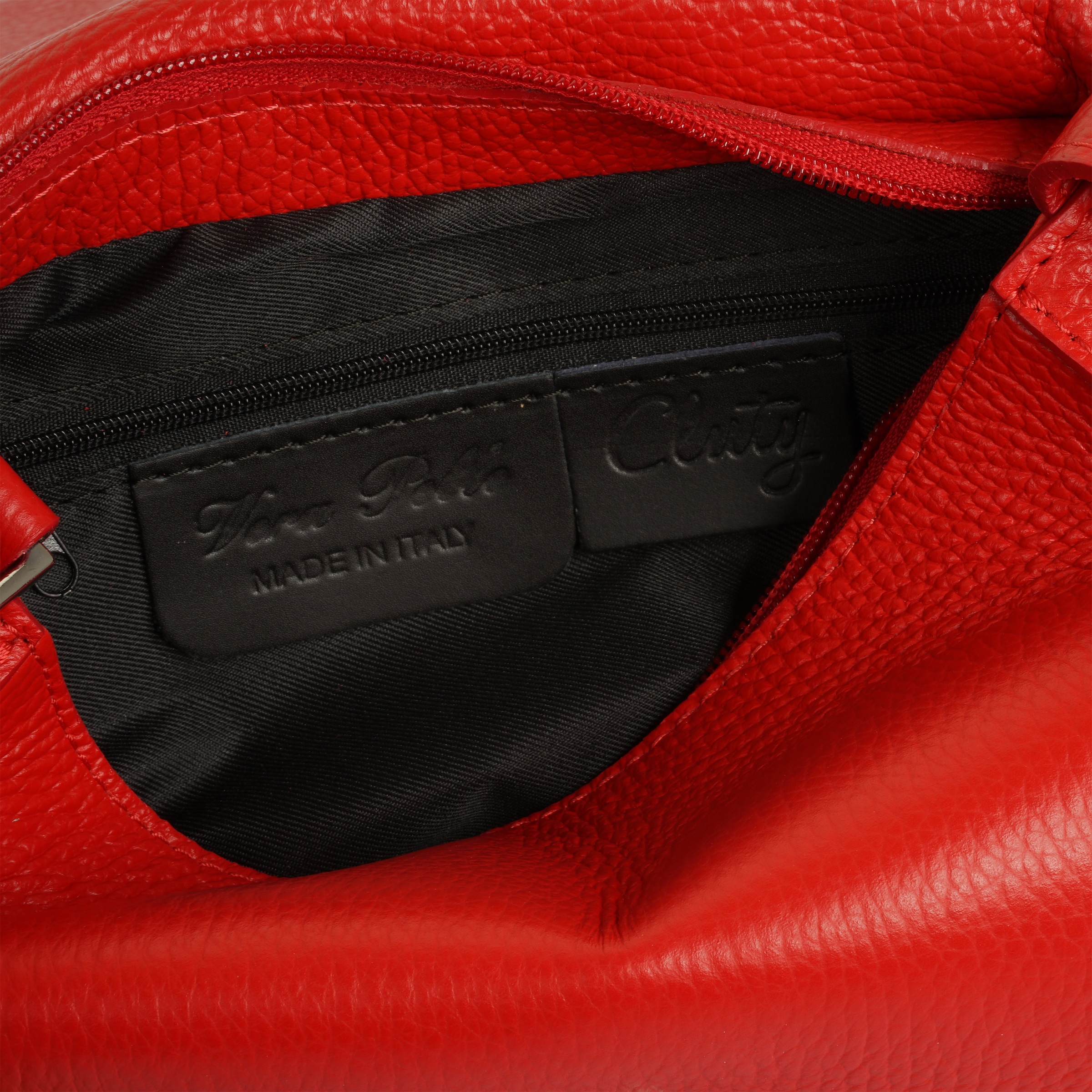 Cluty Henkeltasche, echt Leder, Made in Italy