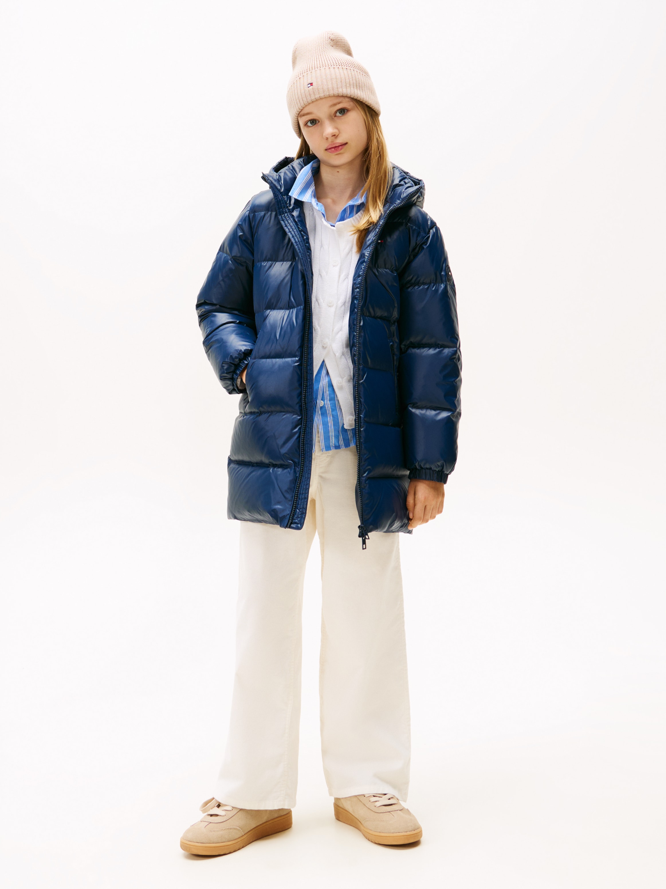 Tommy Hilfiger Steppjacke »ESSENTIAL LONG DOWN JACKET« mit Kapuze Kinder bis 16 Jahre