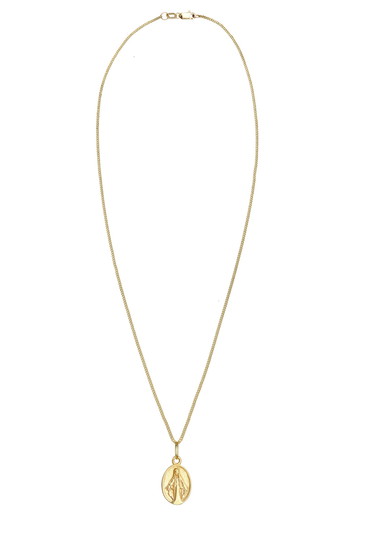 Elli Premium Kette mit Anhänger »Halskette Marienbild 375 Gelbgold«