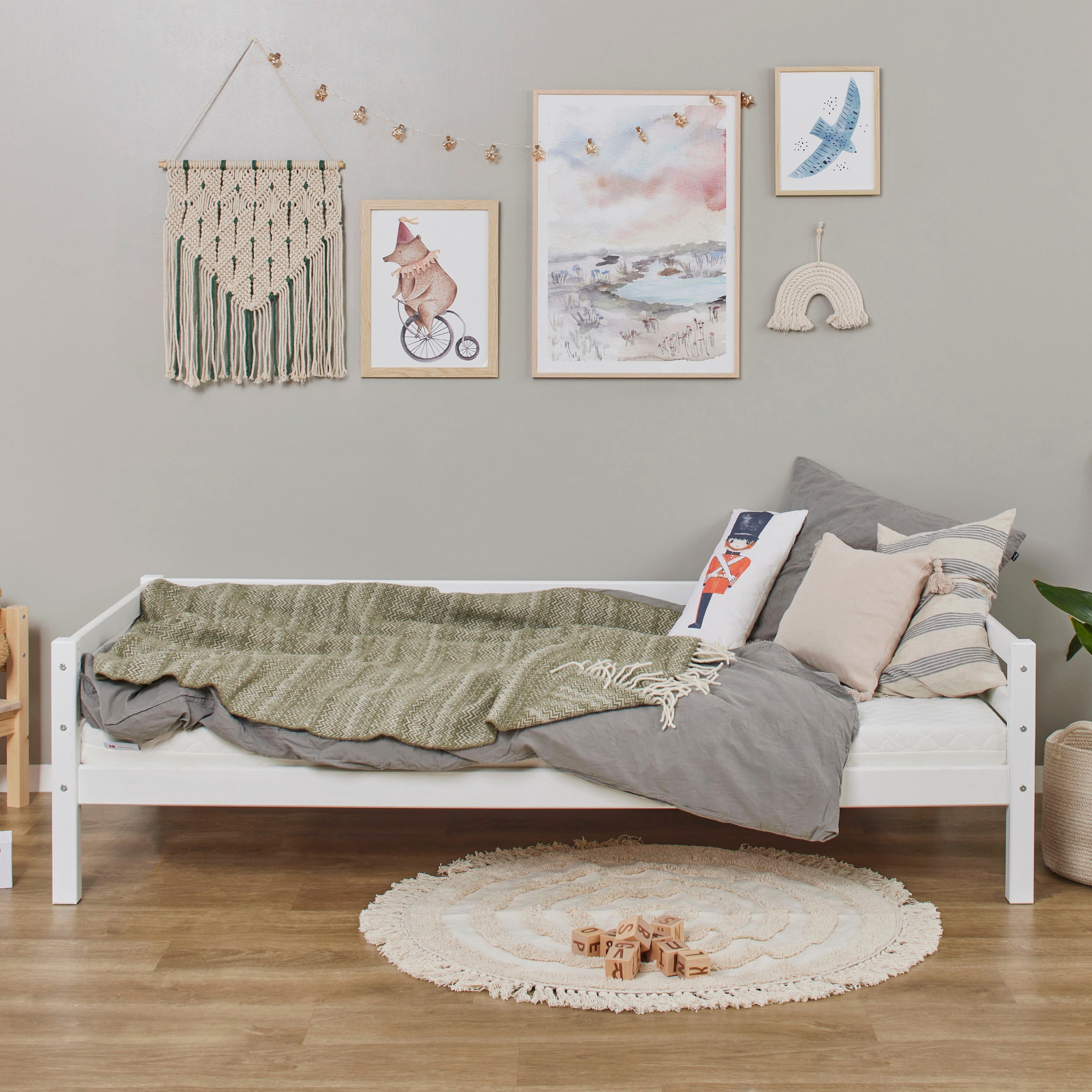 Hoppekids Daybett »Kinderbett ECO Dream, Einzelbett, Juniorbett 90x200« Bett,  Weiß, Grün, Blau, Rosa, Grau