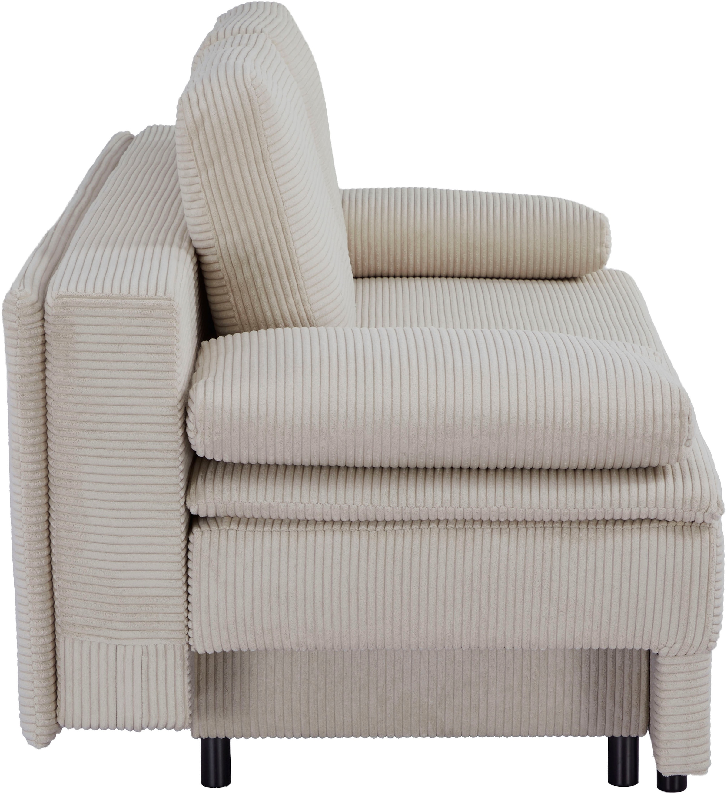 OTTO home Schlafsofa »JANNIKO Cord, Breite: 193 cm, Liegefläche 124x193 cm, softer Cord« mit Bettfunktion & Bettkasten