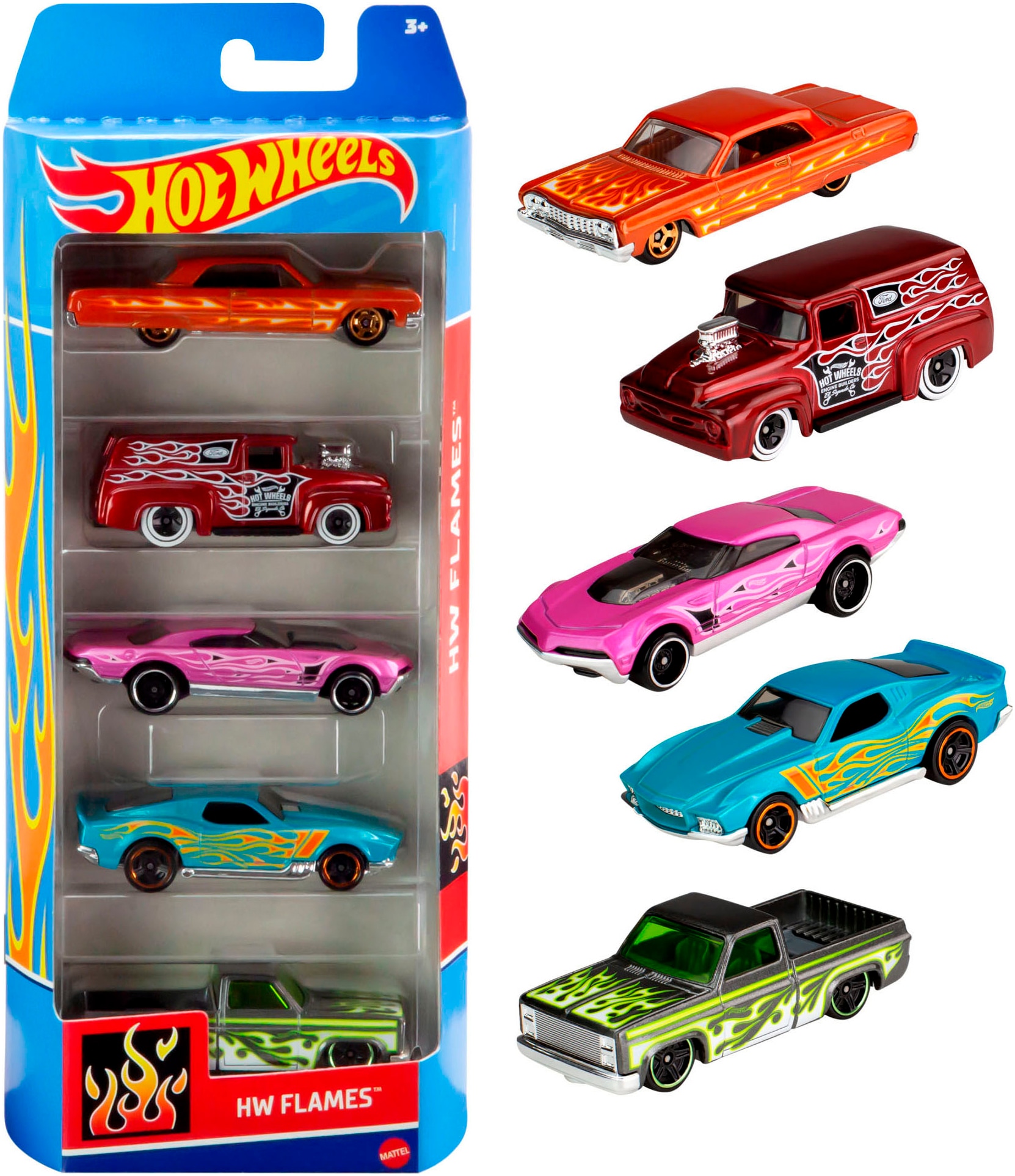 Hot Wheels Spielzeug-Auto »5er Geschenkset«, (Set, 5 tlg.), im Maßstab 1:64, sortiert