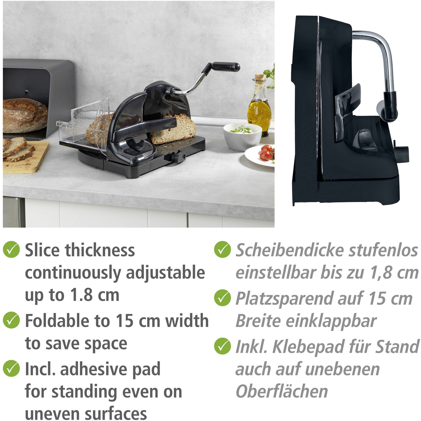 WENKO Allesschneider »-«, (Brotschneidemaschine) mit Edelstahlmesser und Handkurbel