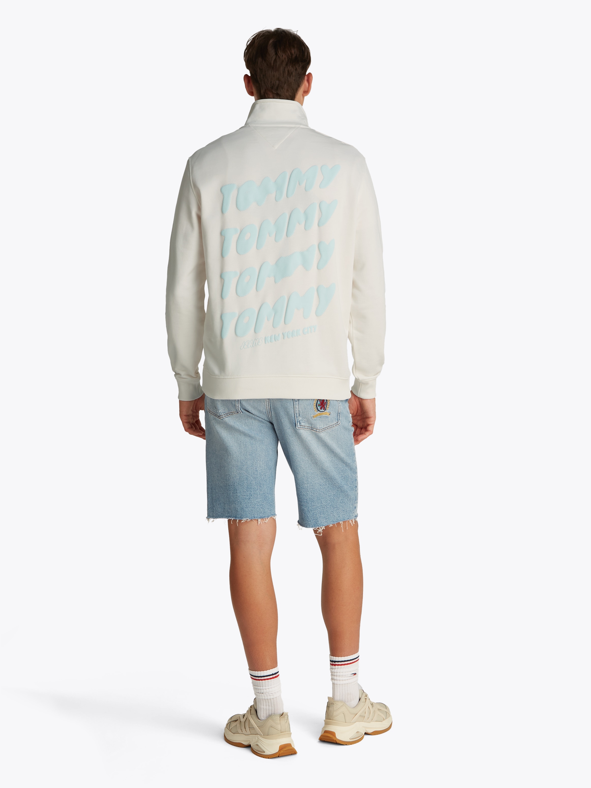 Tommy Jeans Sweatshirt »TJM REG BUBBLE QRTR ZIP FRNT/BCK«, mit großem Rückenprint