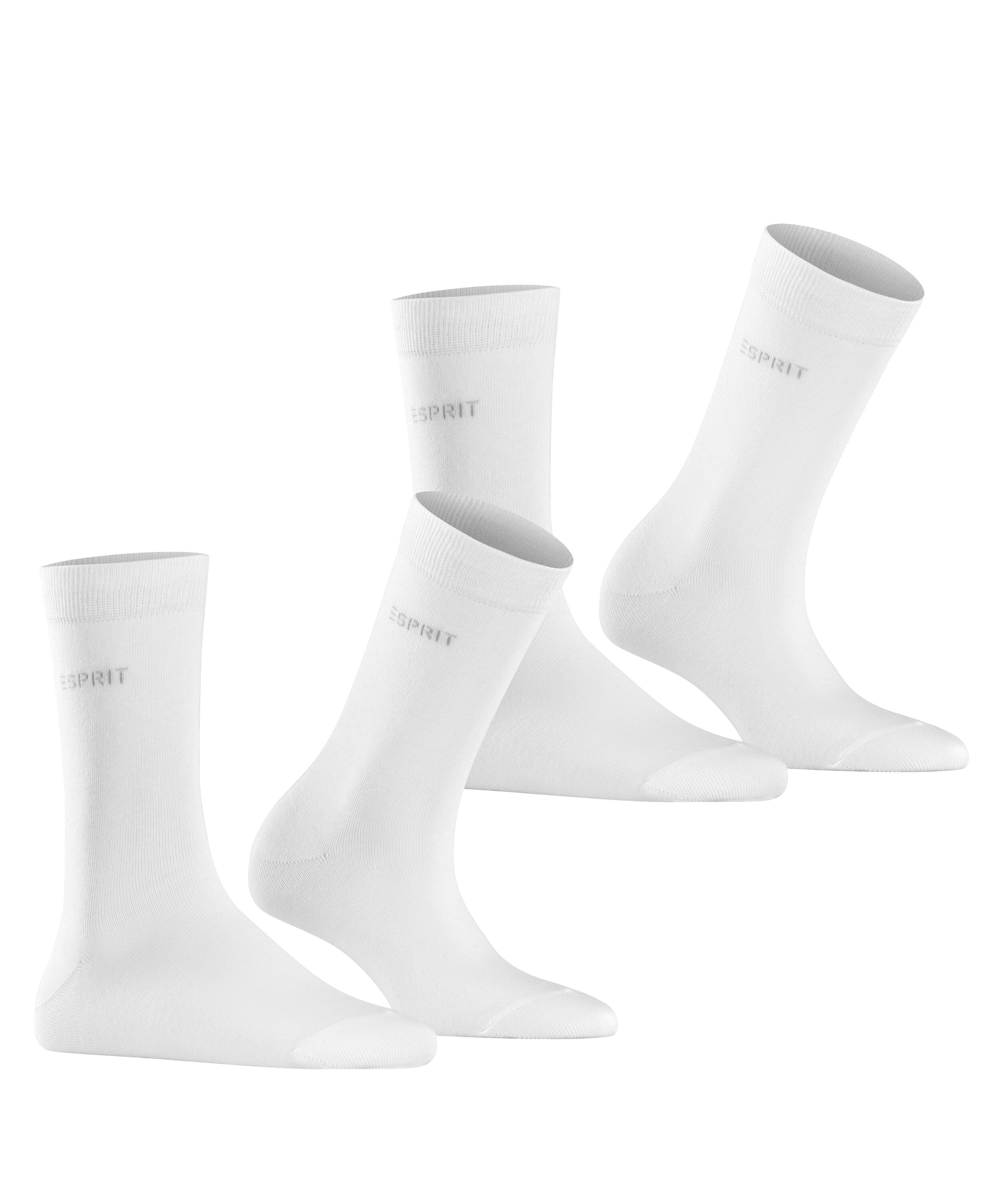 Esprit Socken »Uni«, (2 Paar), geripptes Bündchen