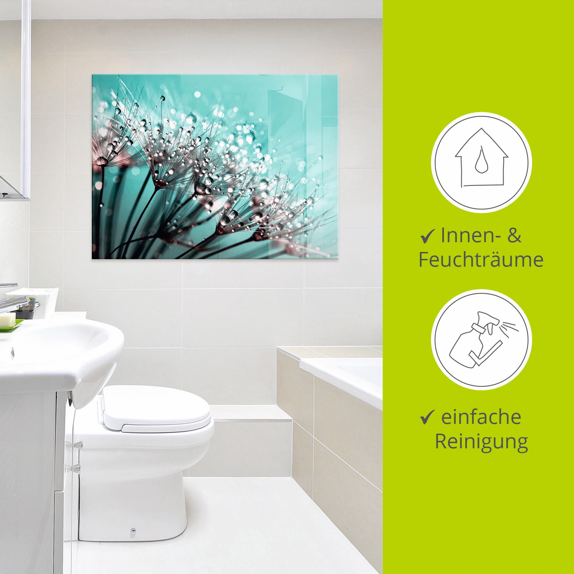 Artland Glasbild »Glitzernde Pusteblume I« Blumen 1 Stk. tlg. in verschiedenen Größen